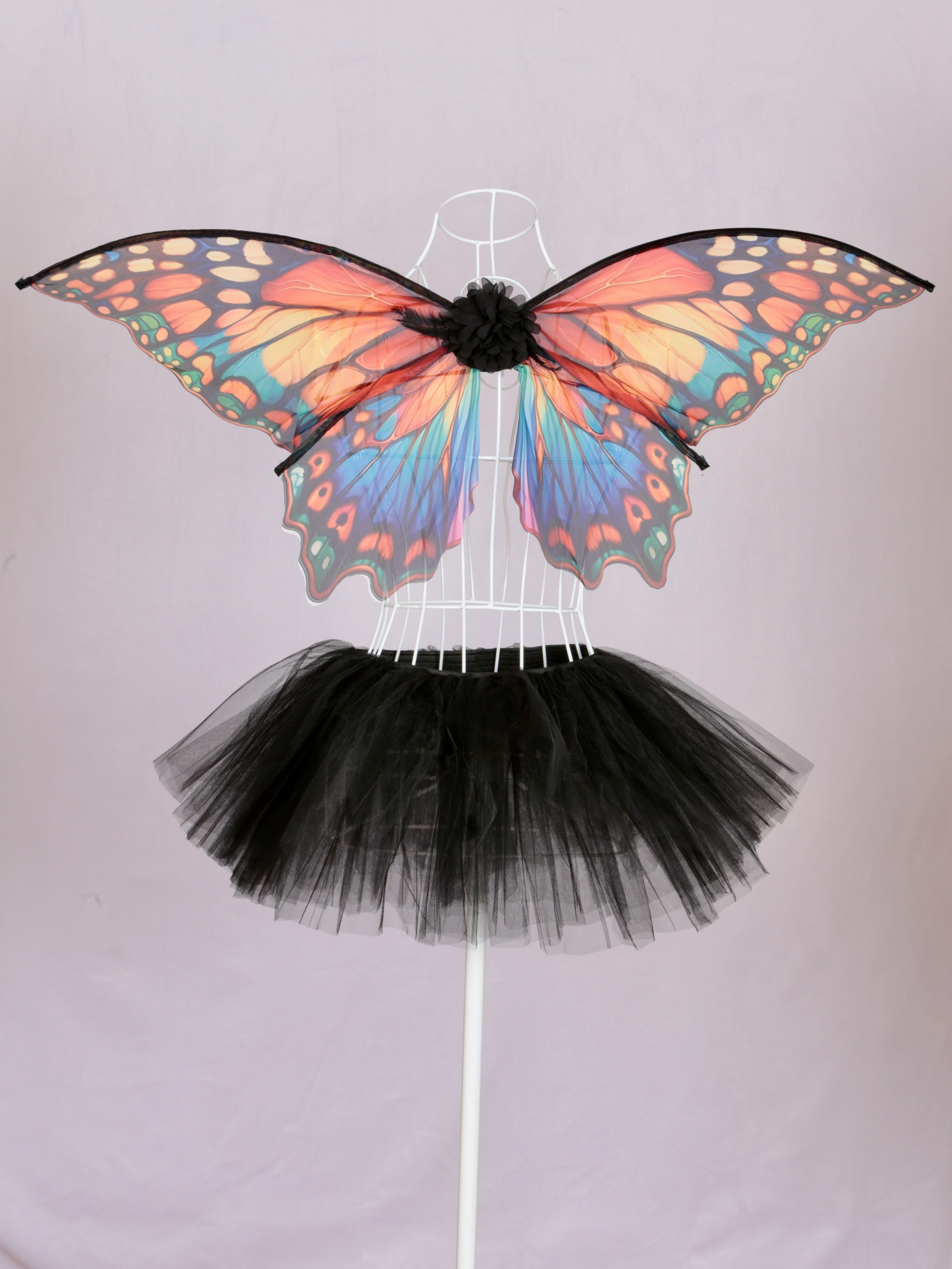 Ladies Tutu Skirts. Black tutu skirt and other colours. Girls hen night out, womens party tutu skirt. Orange and Blue Butterfly Fairy wings.