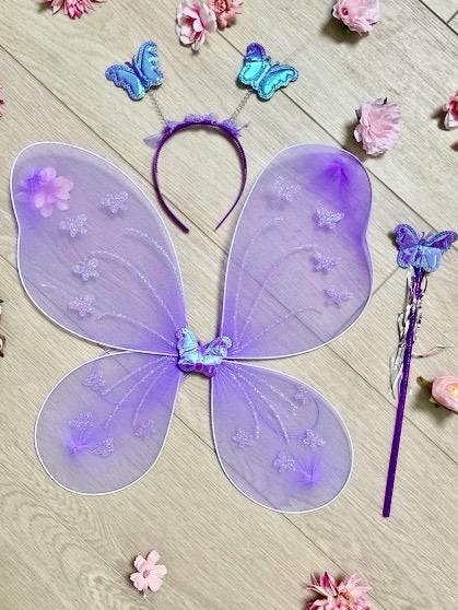Purple fairy wings for children and adults. Butterfly wings. Carnival costume wings, madi gras costumes, hen parties, children's parties.