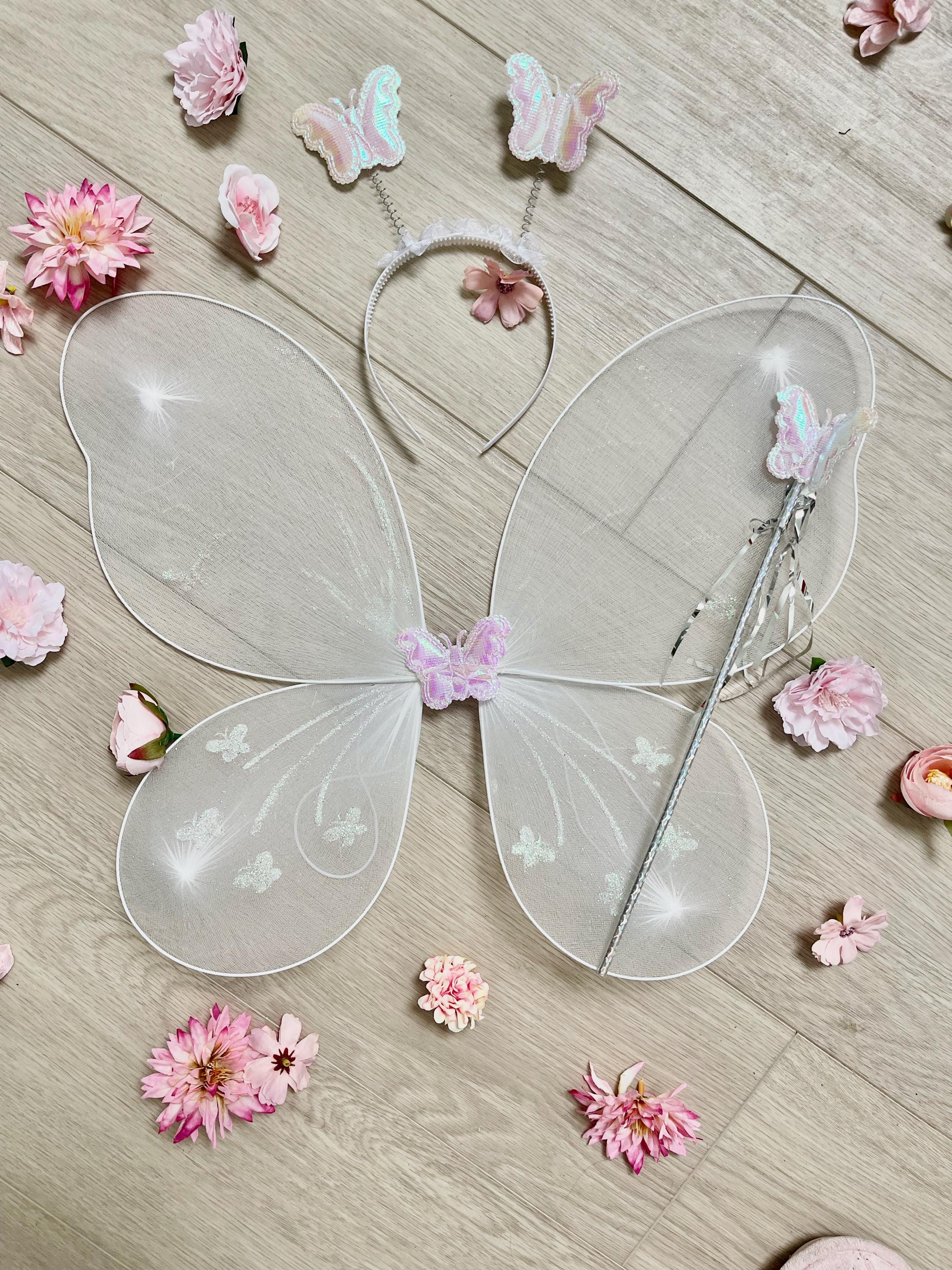 White fairy wings for children and adults. Butterfly wings. Fairy wings, hen parties, fairy garden party, woodland gatherings.
