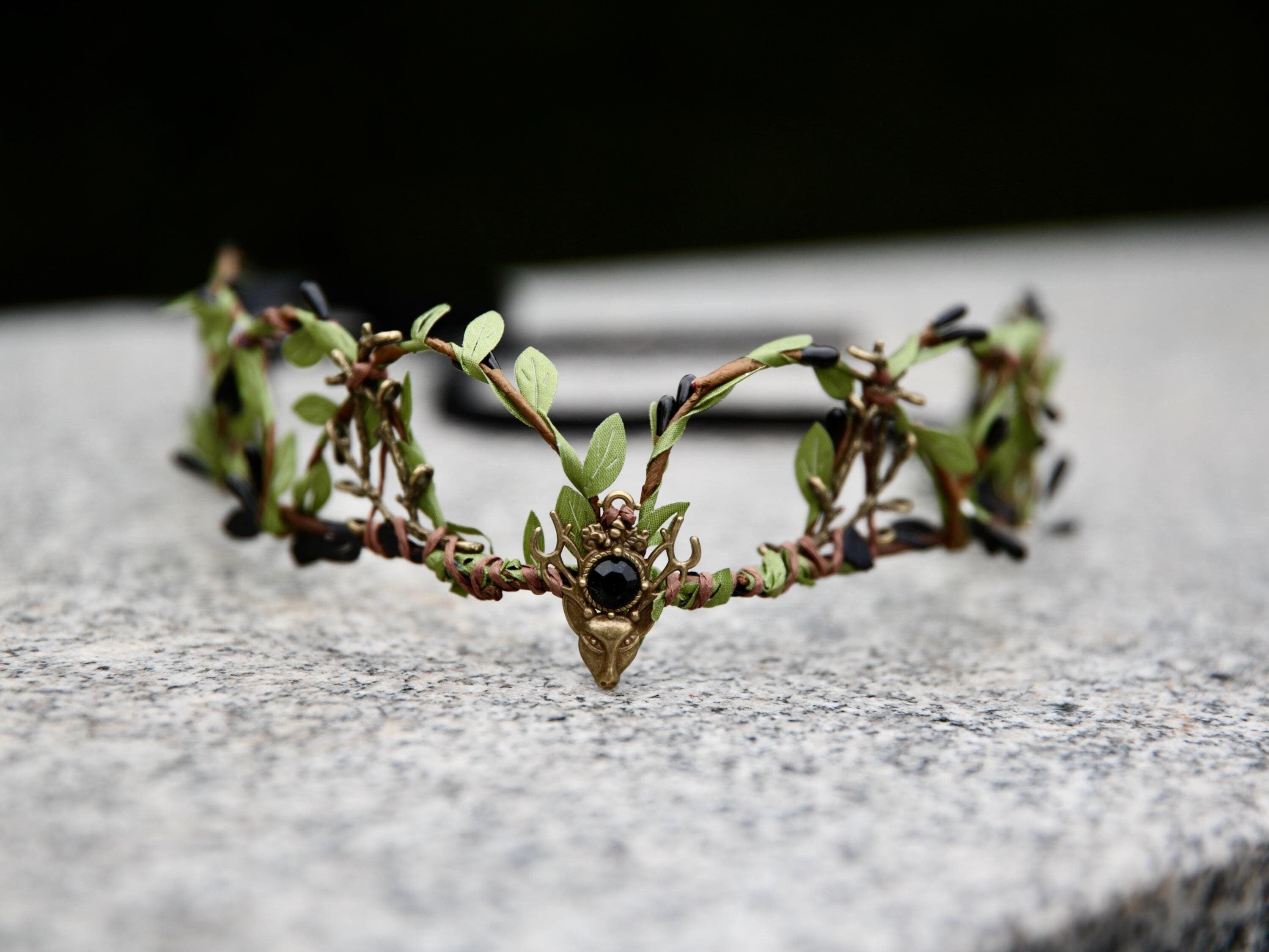 Fairy Crown with Deer Head, Adults Fairy crown for Imaginative Play, Woodland Gatherings, Fairy Cosplay, Fae Headband, Fairy Headdress