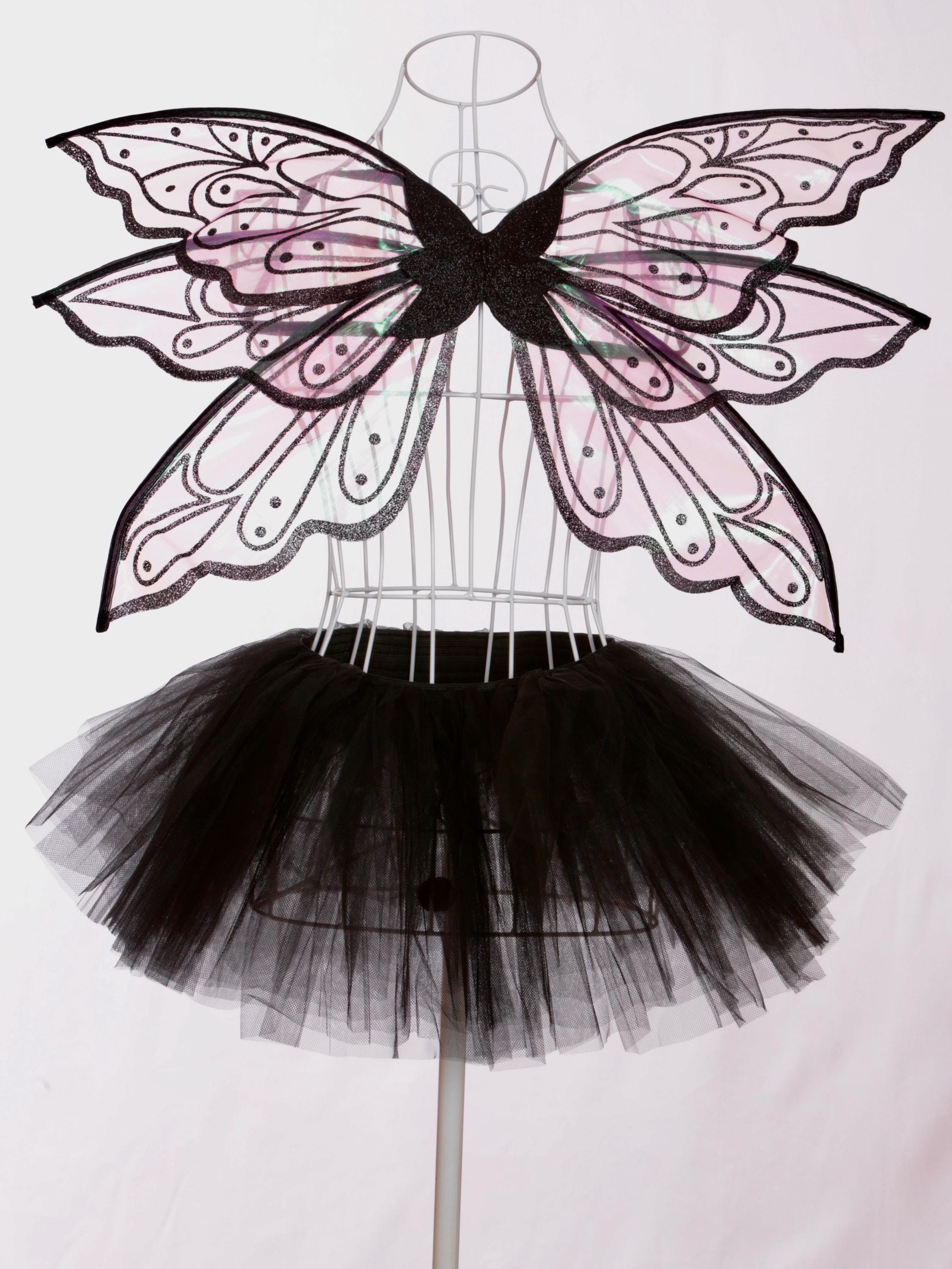 Womens black tutu skirt with optional black fairy wings. Girls black tutu. Girls parties and hen parties, womens party tutu skirts.