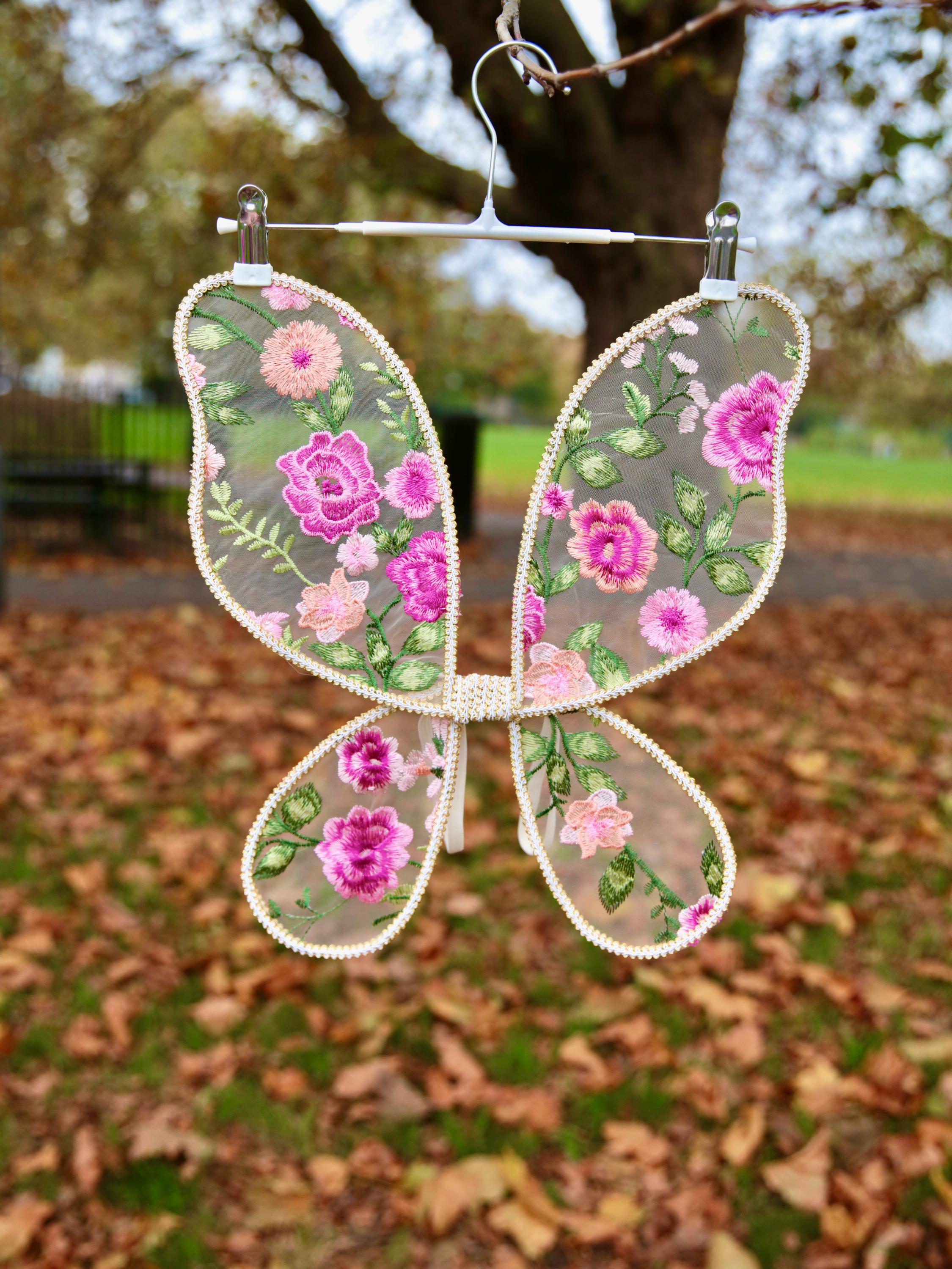 Fairy Wings Pink Embroidered Butterfly Wings