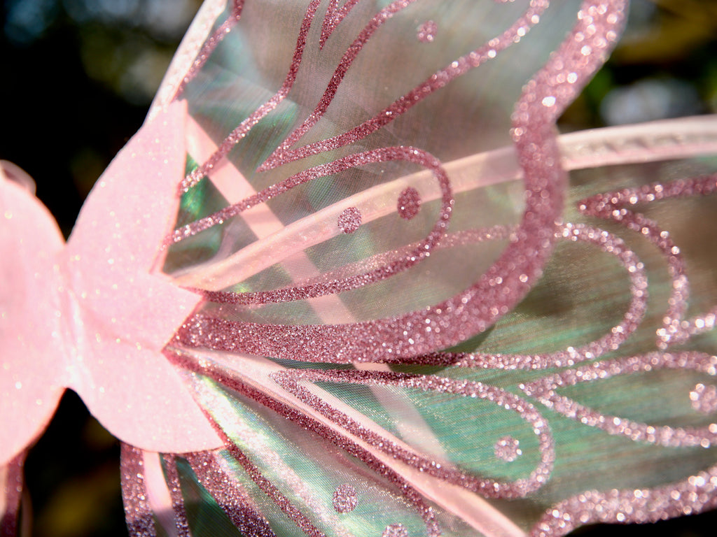 Pink Fairy Wings Pink Iridescent  for Adults and Children | Perfect for Fairy Dress-Up & Cosplay and Valentine Day costume.  Butterfly wings