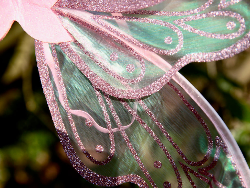 Pink Fairy Wings Pink Iridescent  for Adults and Children | Perfect for Fairy Dress-Up & Cosplay and Valentine Day costume.  Butterfly wings