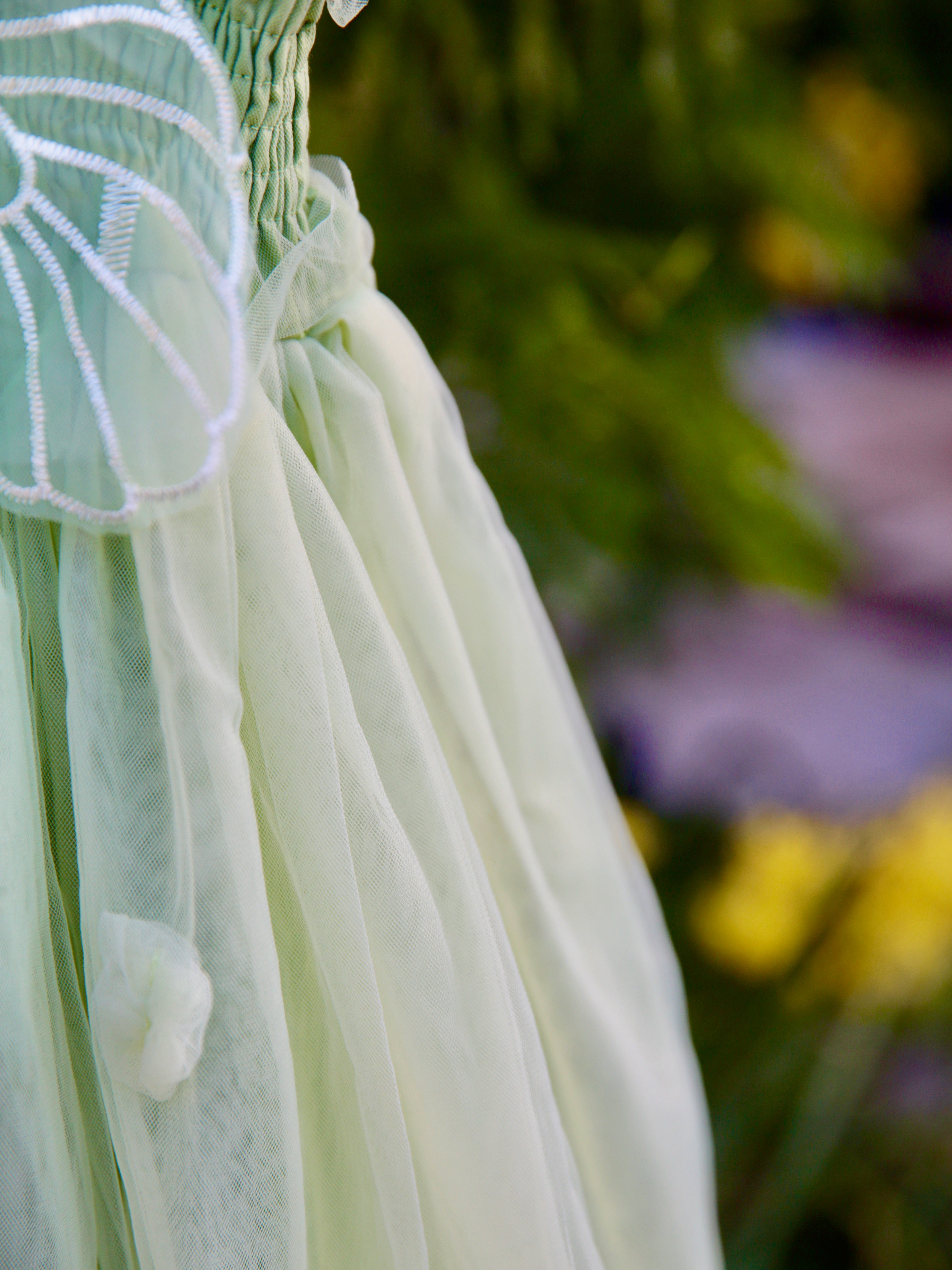 Butterfly wing girls Sage Green dress. Pastel Green Tulle Dress with fairy wings, party dress, bridesmaid dress, girls flower girl dress.