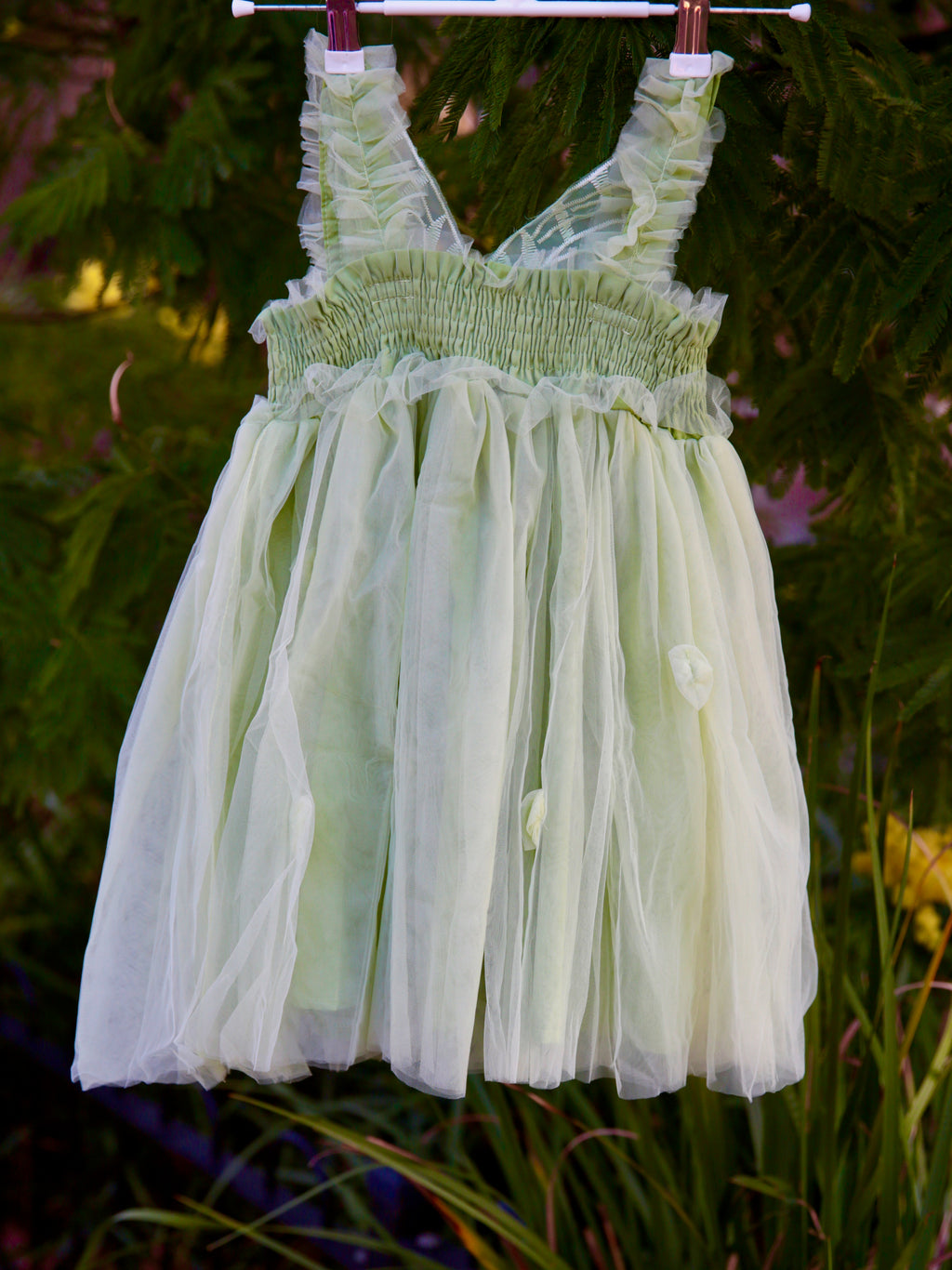 Butterfly wing girls Sage Green dress. Pastel Green Tulle Dress with fairy wings, party dress, bridesmaid dress, girls flower girl dress.