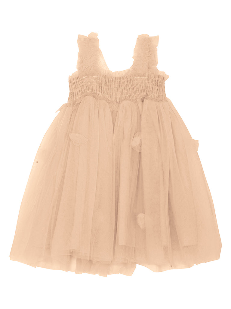 Fairy wing dress in Champagne pink colour Tulle Dress with Butterfly wings on the back, party dress, bridesmaid dress, flower girl dress.