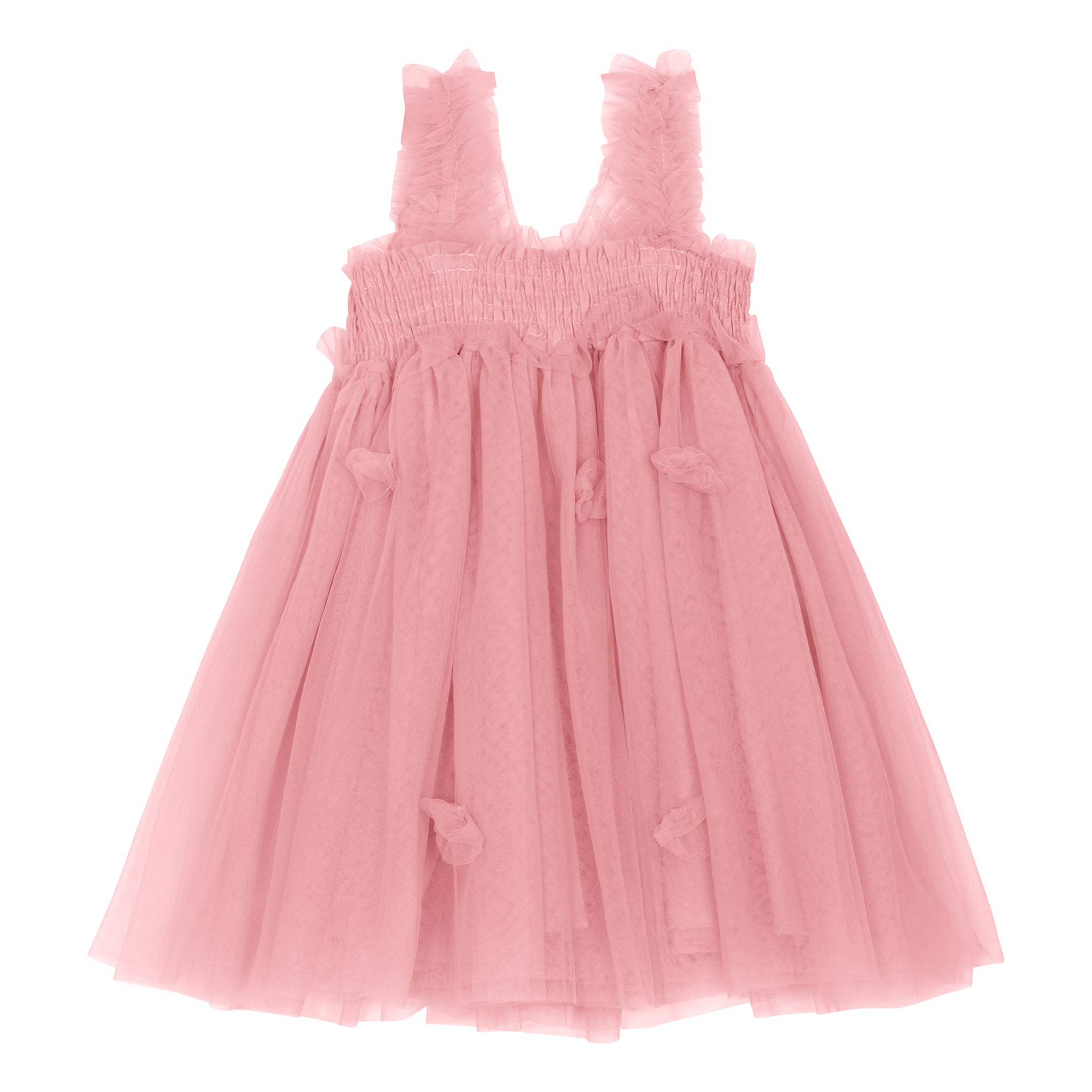 Girls Tulle Dress - Dusky Pink