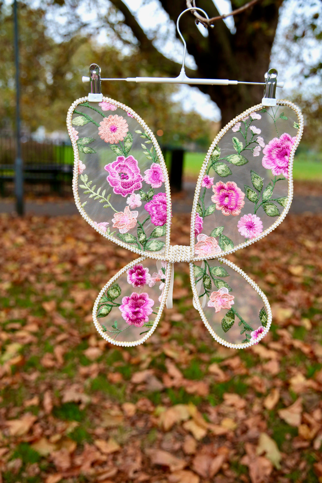 Pink embroidered Fairy Wings Handcrafted Embroidered  Pink Butterfly Wings, cake smash, birthday photoshoot, flower girls.