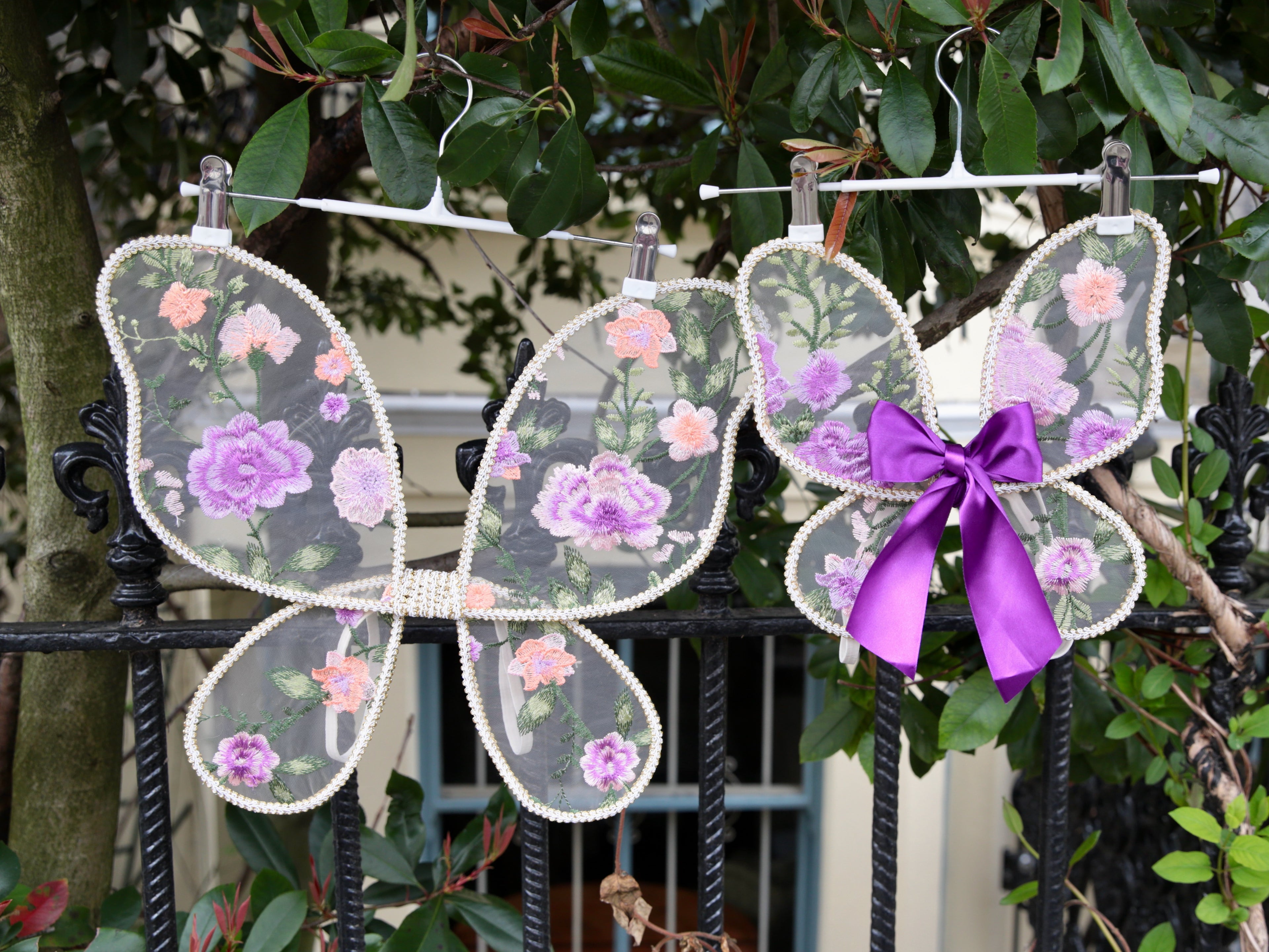 Girls Purple Flower Embroidered Dress and wings. Pretty Purple Tulle Dress with optional Embroidered Wings for Girls, toddlers and babies. Wild Daisy