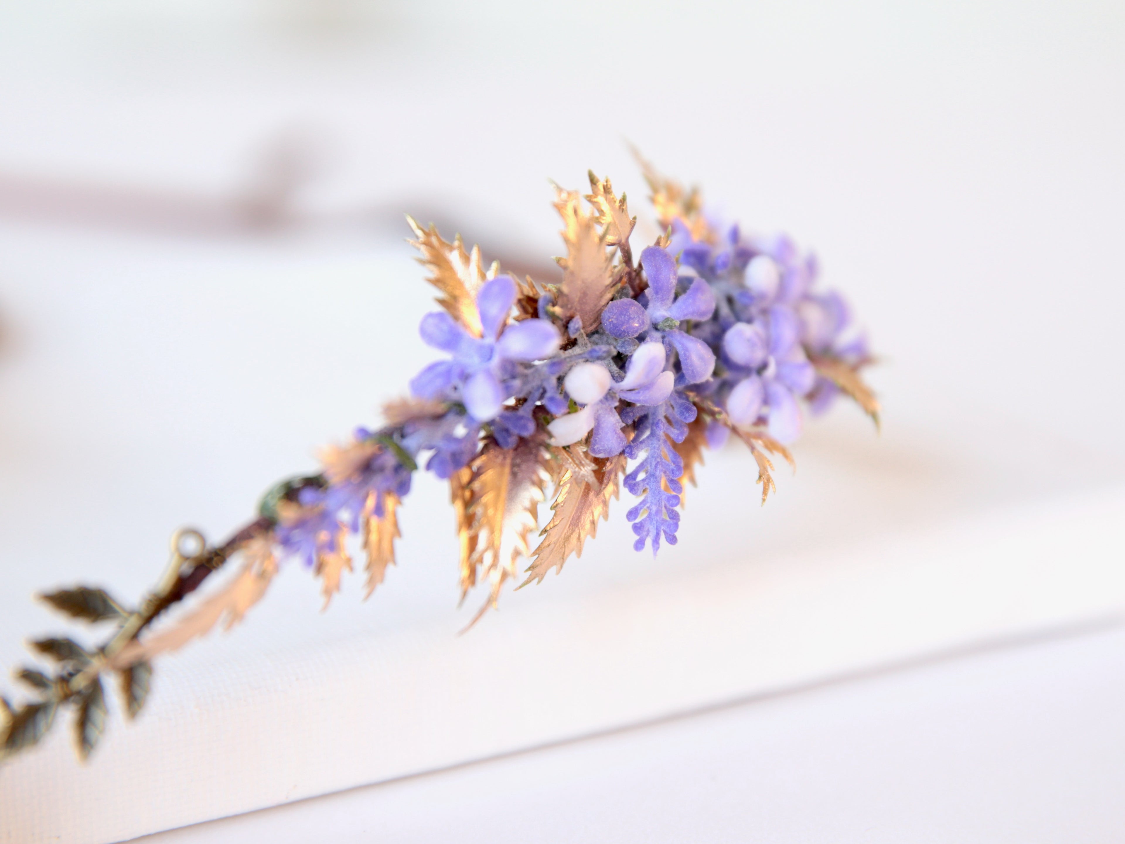 Elven purple tiara with deer head feature. Fairy crown for weddings, woodland party, renaissance fairs, woodland gatherings