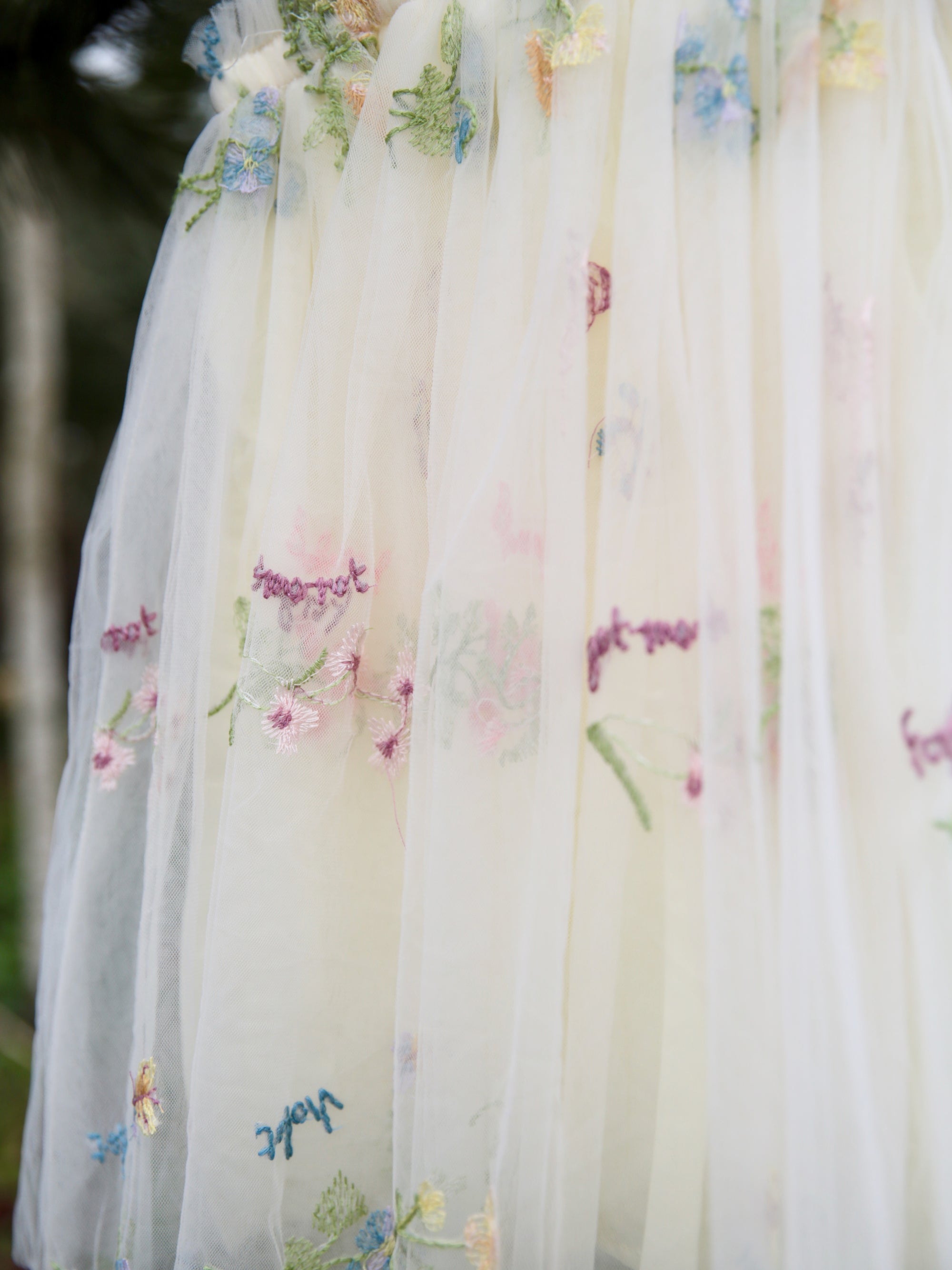 Little girls dress. Lemon yellow girls party dress, tulle embroidered with flowers. Flower dress. Flower girl, cake smash, birthday dress.
