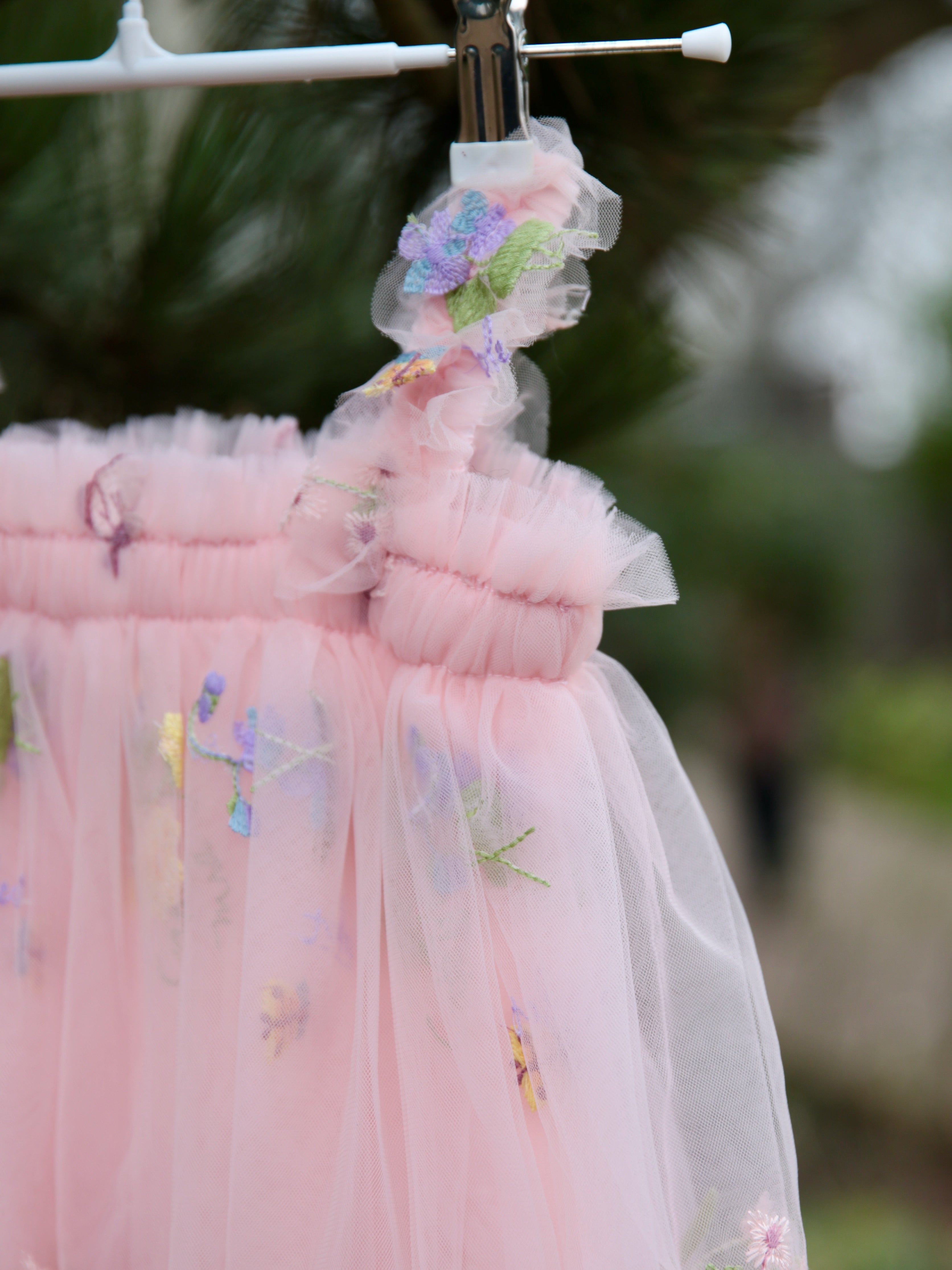 Fairy wings dress. Beautiful pink tulle dress with butterfly wings, party dress, bridesmaid dress, flower girl dress. Cake smash outfit