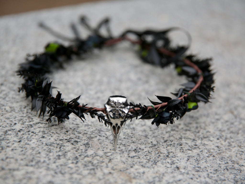 Black Raven Skull Elven Crown