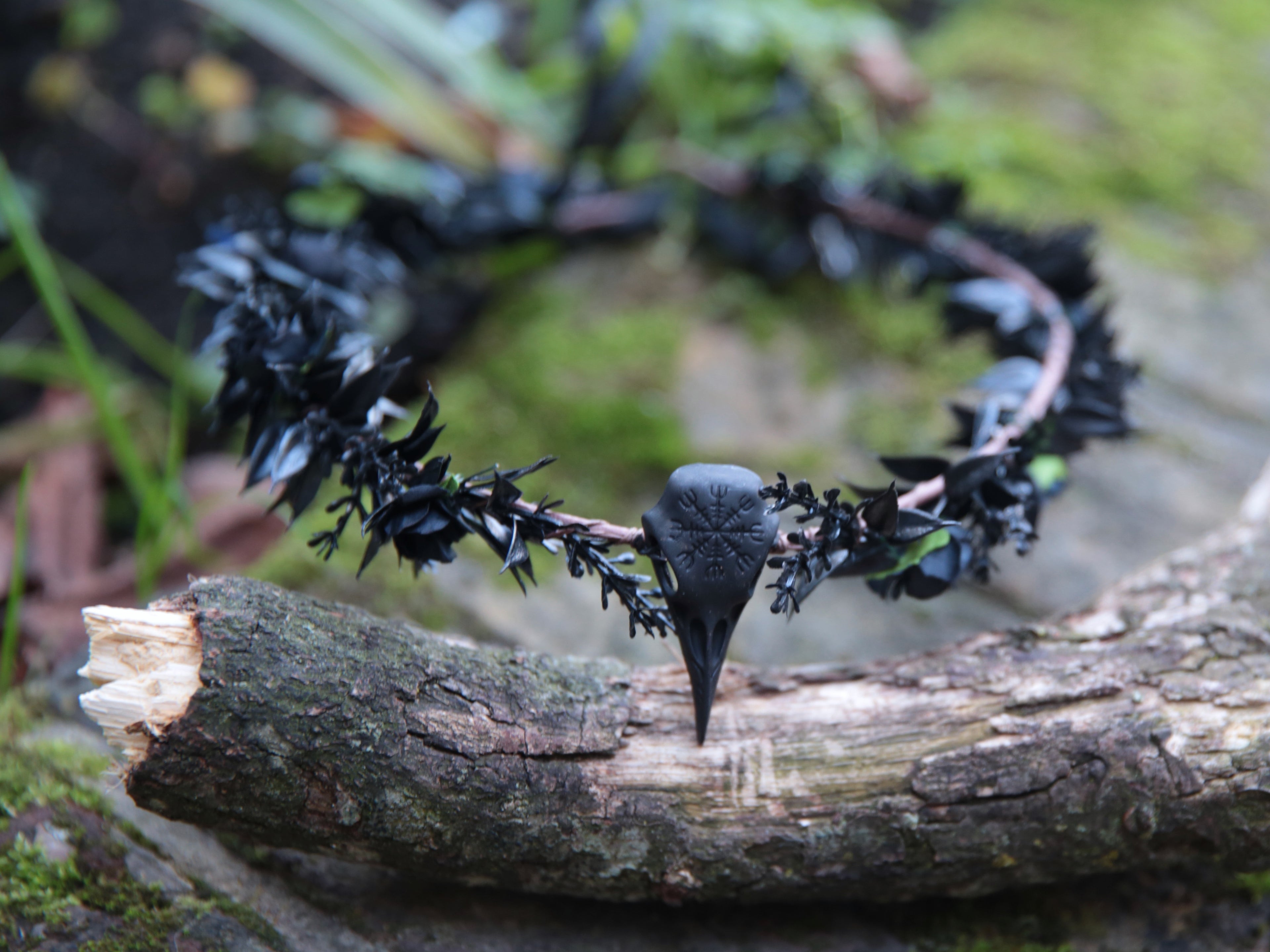 Black Raven Skull Elven Crown