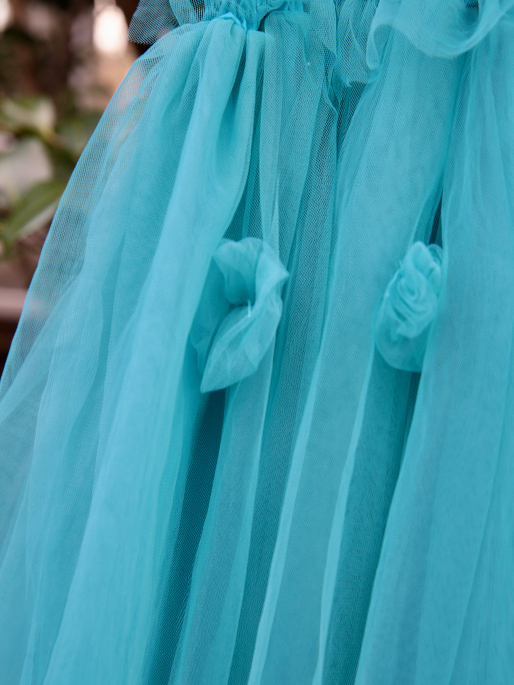 Teal Fairy Wing dress  in Teal Tulle. Butterfly wings on the back, party dress, flower girl dress. Birthday photoshoot. Wild Daisy