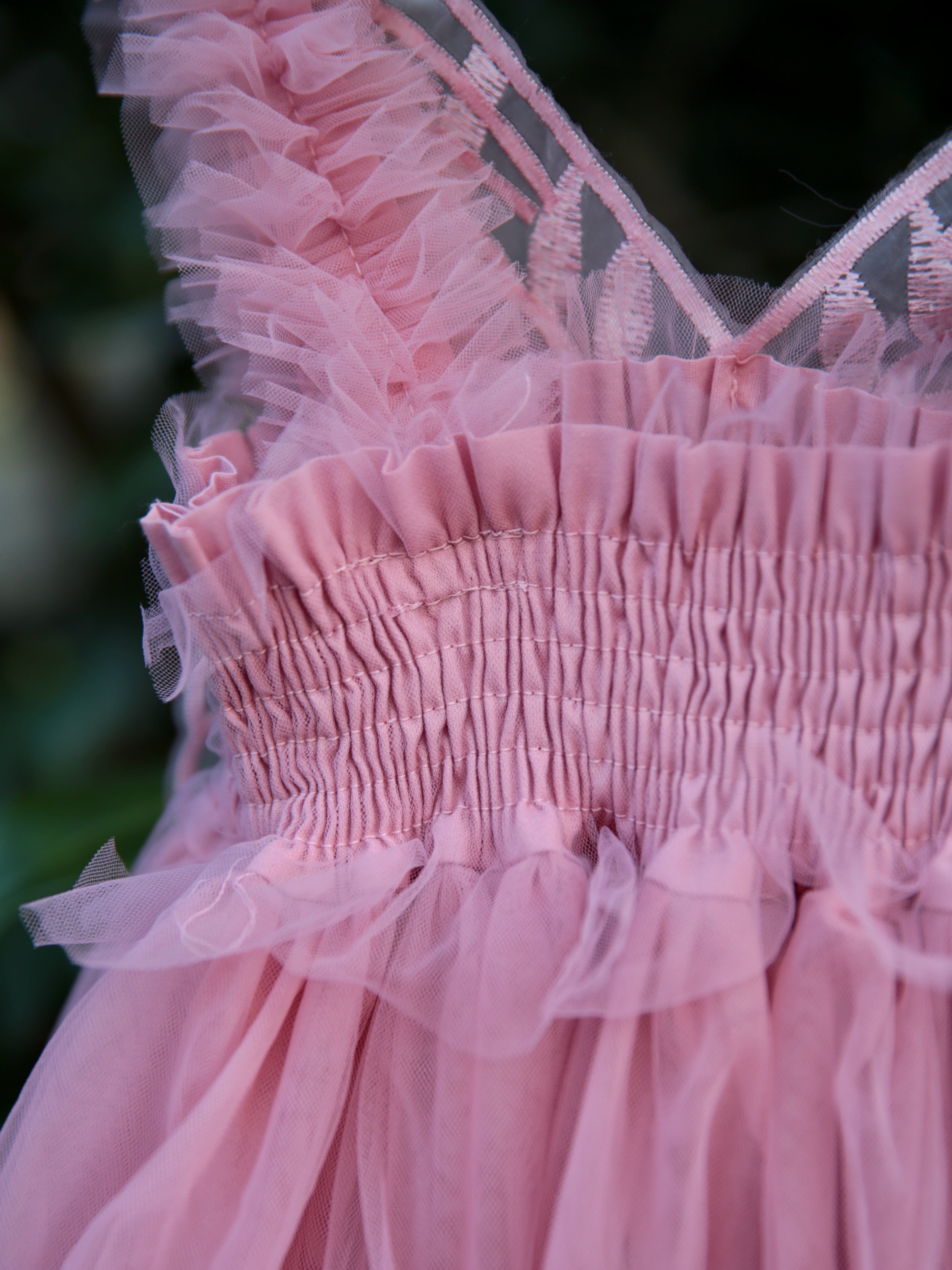 Fairy wing dusky pink dress. Dusky Pink Tulle Dress with Butterfly wings on the back, party dress, bridesmaid dress, flower girl, cake smash dress