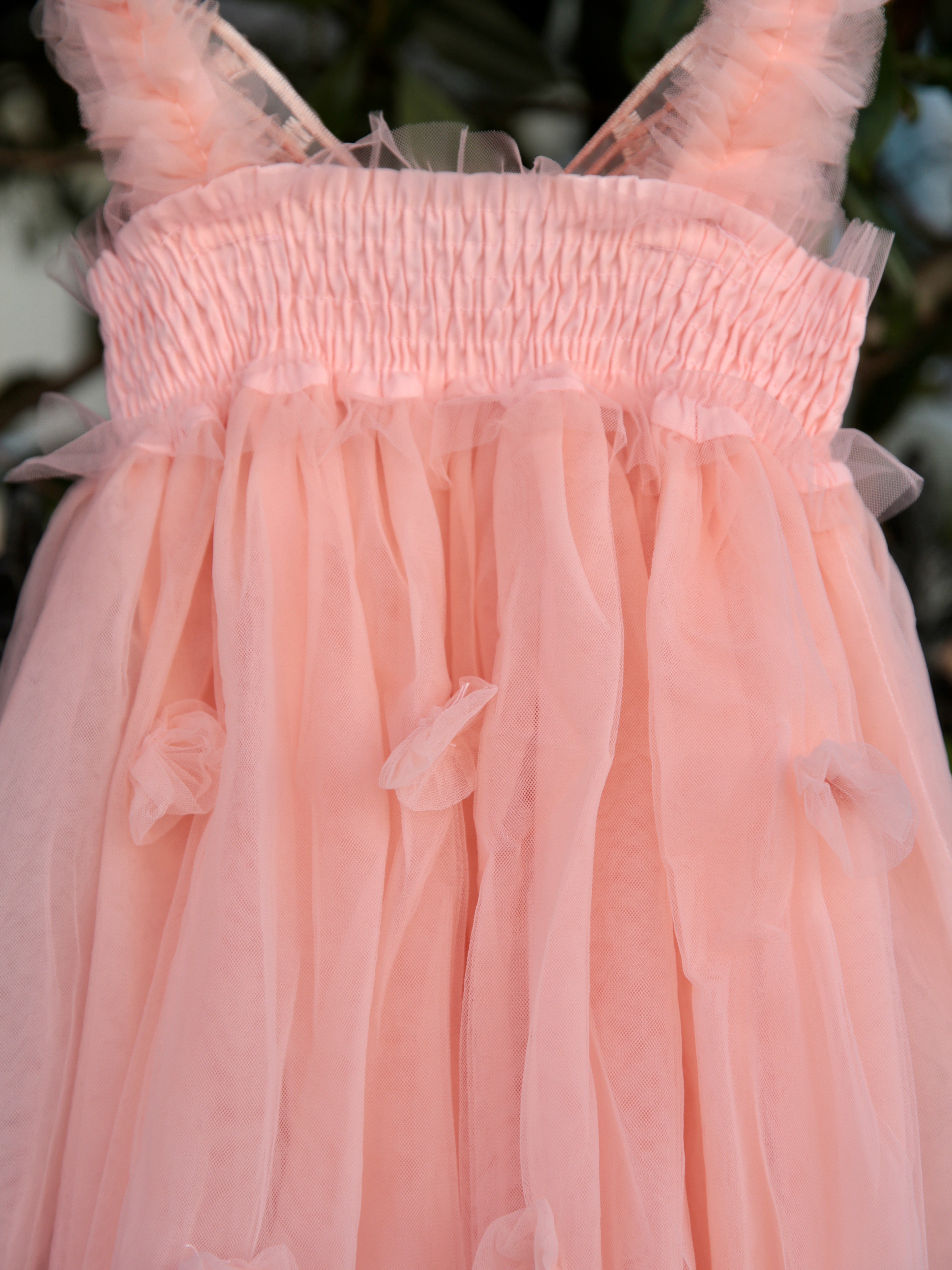 Girls Pink fairy wing dress. Beautiful Pastel Pink Tulle Dress with Butterfly wings on the back, party dress, bridesmaid dress, flower girl dress