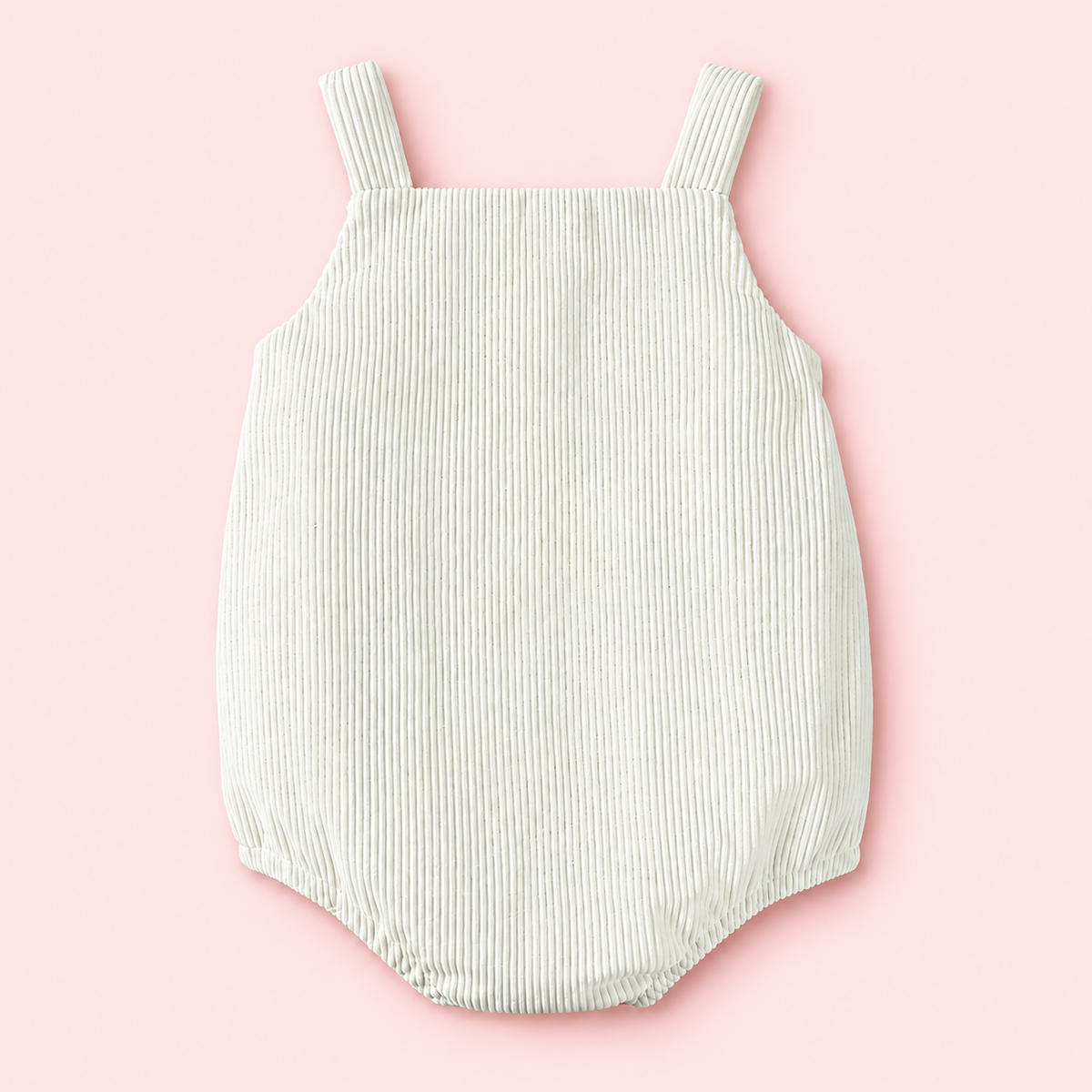 First Birthday Romper for Baby Girls – Cream with Pink Floral Embroidery