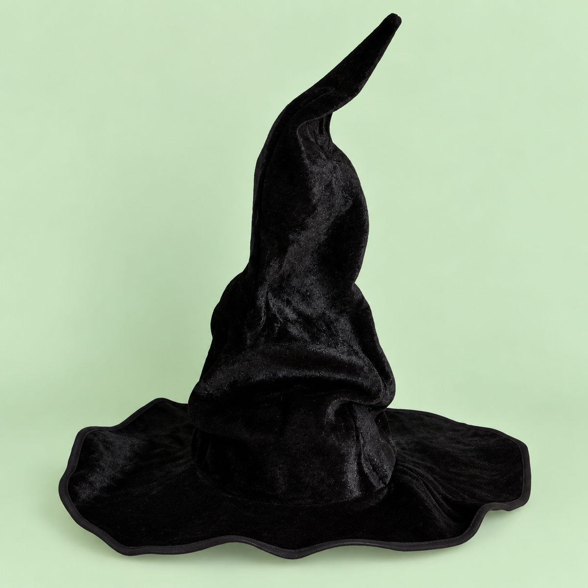 Tall Wide-Brim Velour Witch & Wizard Hat