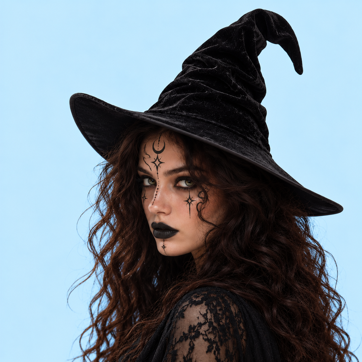 Black  Witch Hat | Gothic Witch Costume Hat, Halloween, Witchcore & Dark Fantasy Headwear