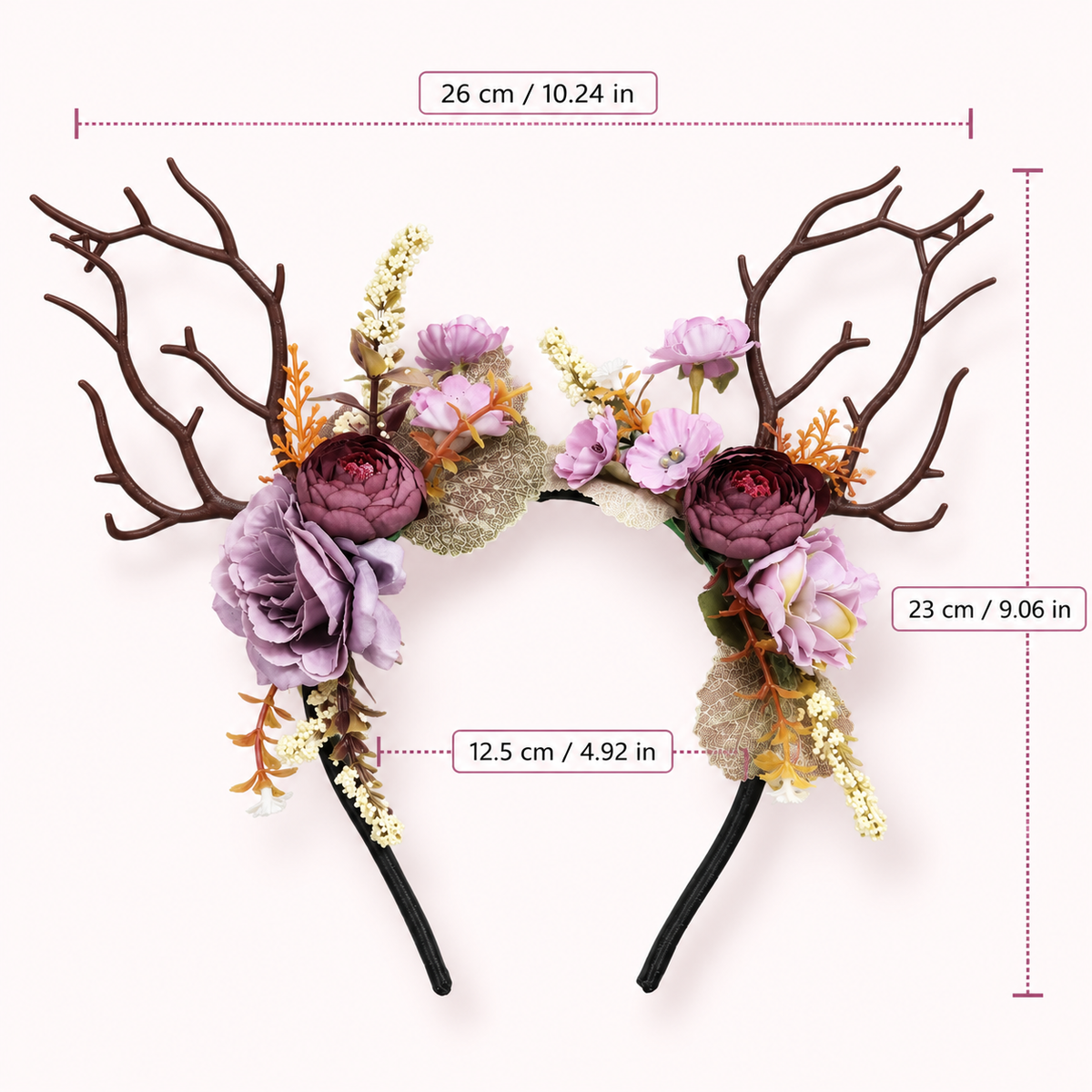 Mori Woodland Antler Crown – Floral Fairy Headband & Forest Headdress