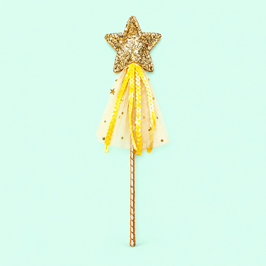 Golden Wishes Fairy Costume – Pink Sequin Skirt, Gold Wings & Wand | Ages 2–8
