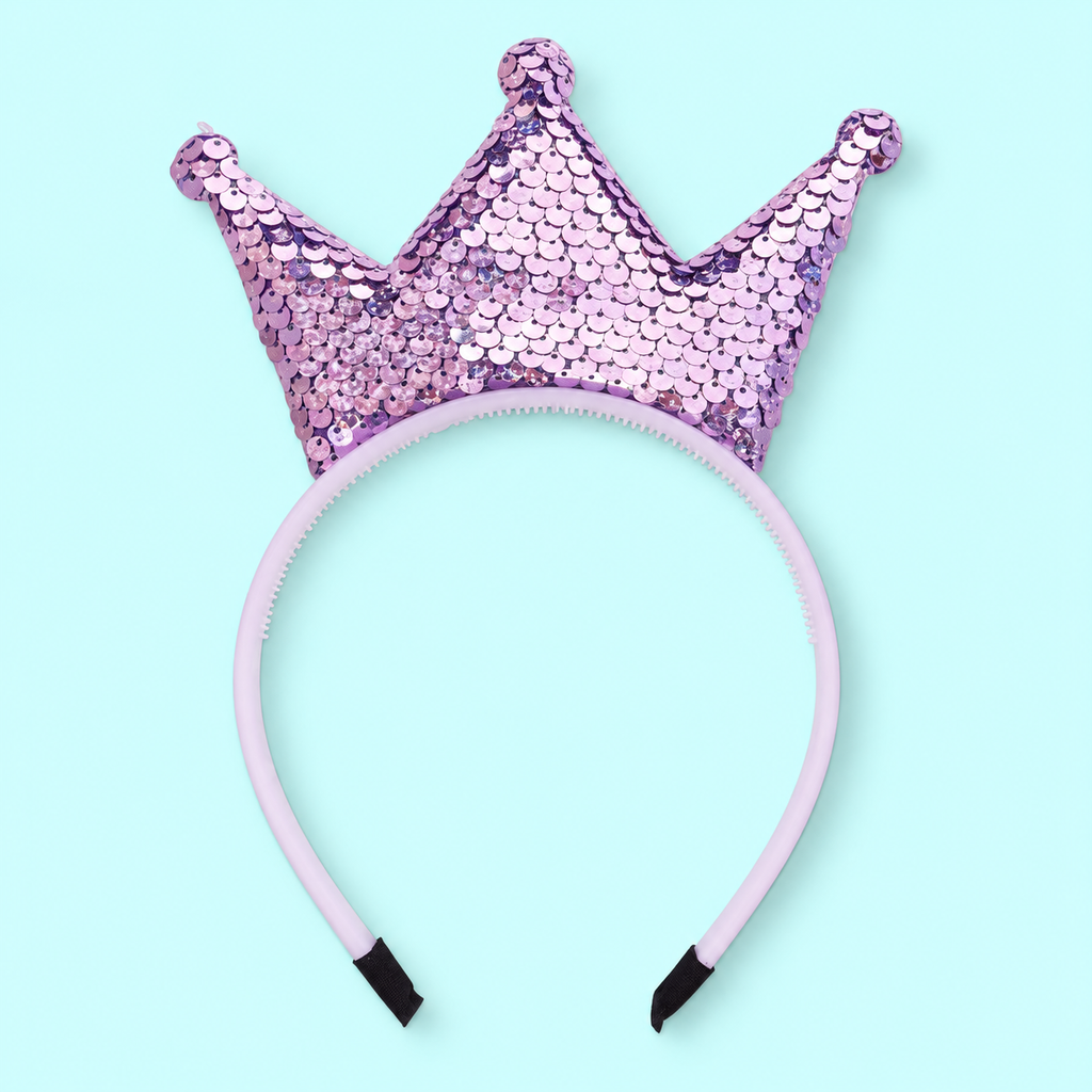 Personalised Sequin Birthday Crown Headband – 8 Colours & White Pearl Numbers
