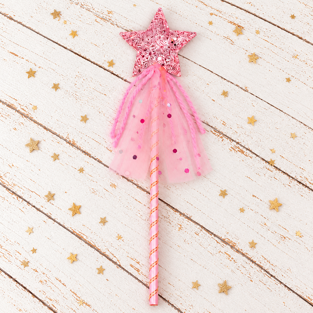 Pink glitter  star magic wand