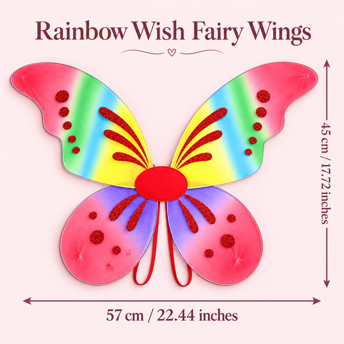 Rainbow Wish Fairy Wings with Lilac Sequin Skirt & Purple Wand