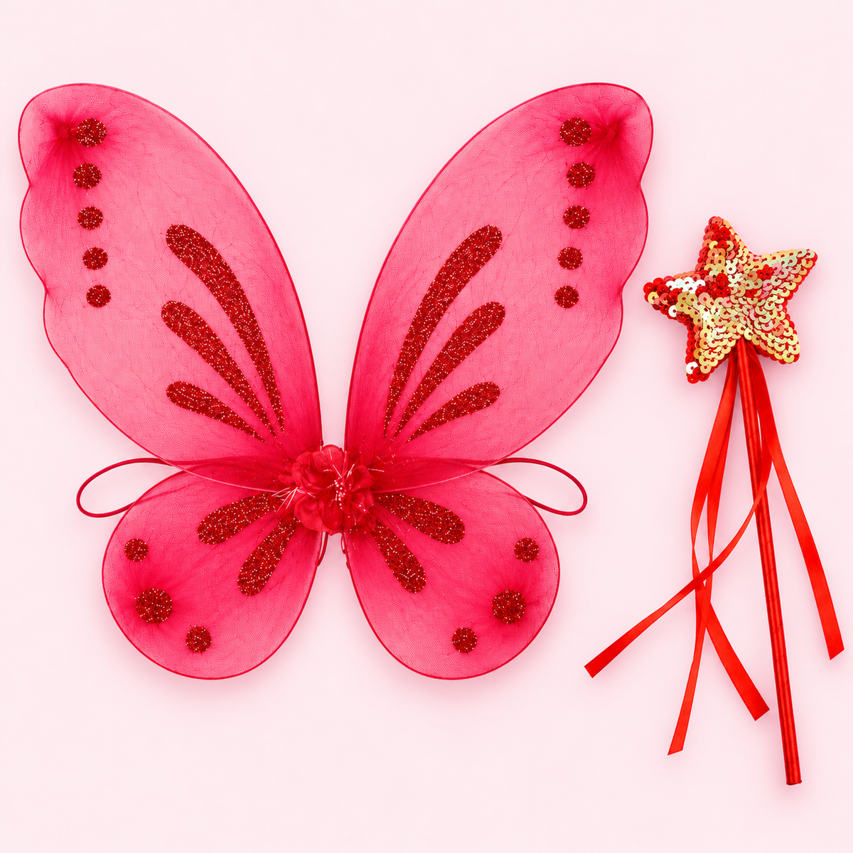 Red Butterfly Fairy Wings for Adults & Children | Optional Tutu & Wand