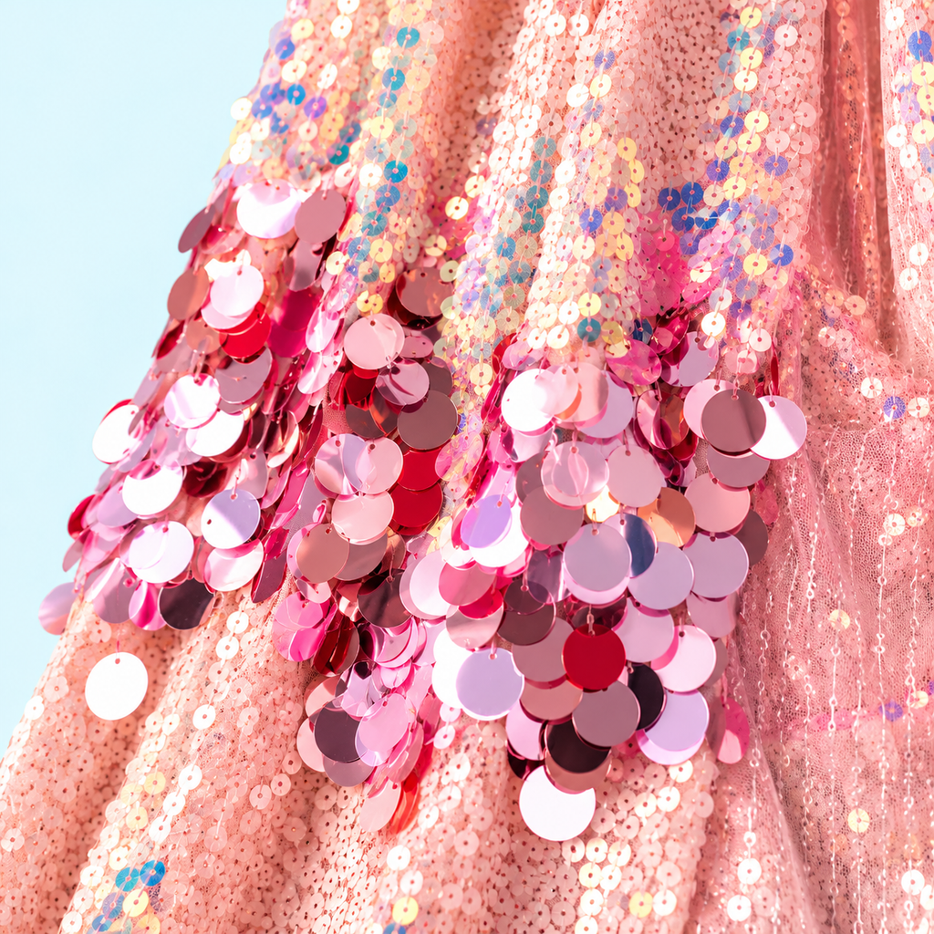 Enchanted Pink Sequin Fairy Cloak | Girls' Princess Dress Up Cape | Ages 4–8
