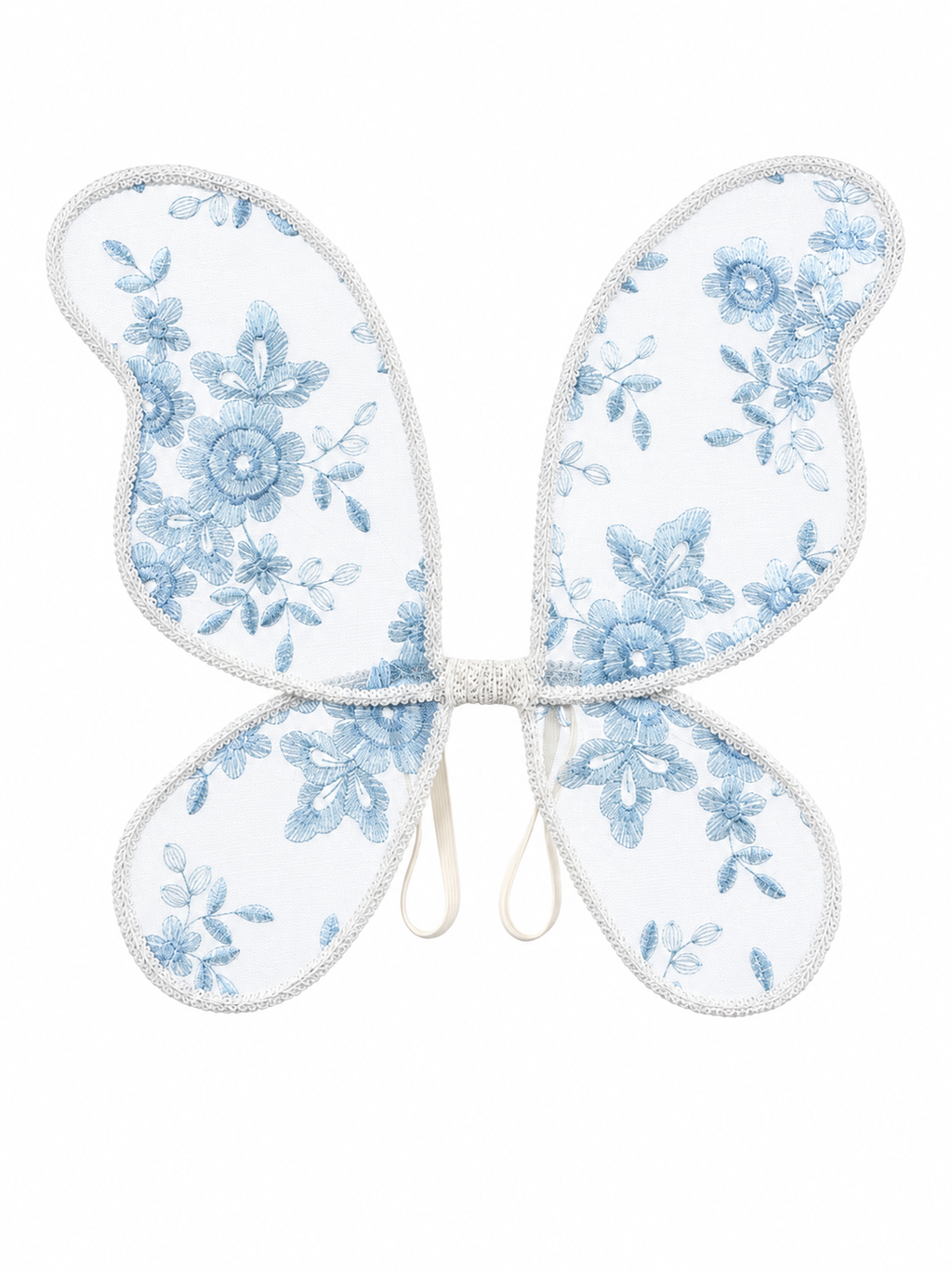 Blue Floral Embroidered Fairy Wings for Children – Handmade