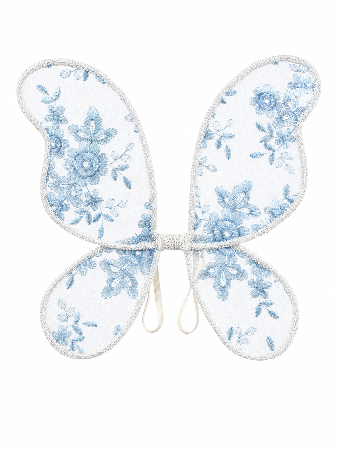 Blue Floral Embroidered Fairy Wings for Children – Handmade