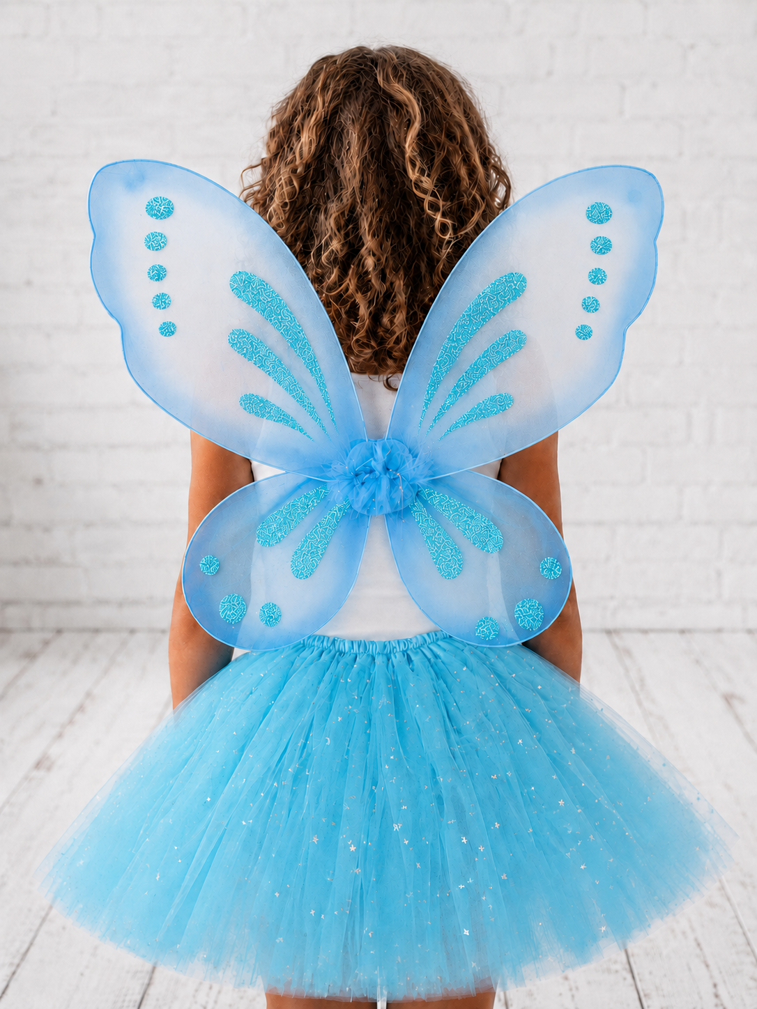 Blue Glitter Fairy Wings for Adults and Children.