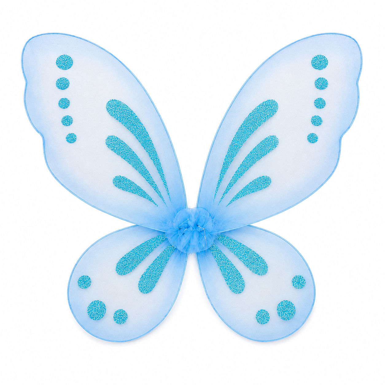 Blue Glitter Fairy Wings for Adults and Children.