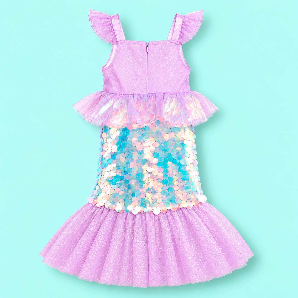 Girls Mermaid Costume Dress – Sequin Mermaid Princess Fancy Dress for Birthday Parties & Under the Sea Costumes