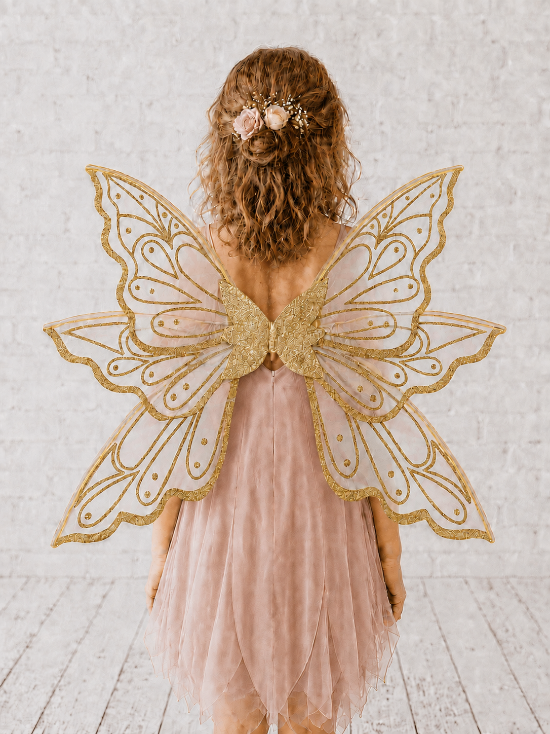 Gold Iridescent Organza Fairy Wings – All Ages, Child and Adult Costume Wings