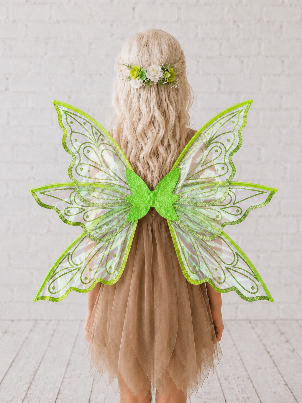 Green Iridescent Organza Fairy Wings for all Ages – Handmade Costume Wings
