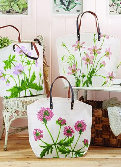 Real Leather handles, Pretty floral design large Jute shopping bag with inner pocket, beach bag, gift bag, jute basket