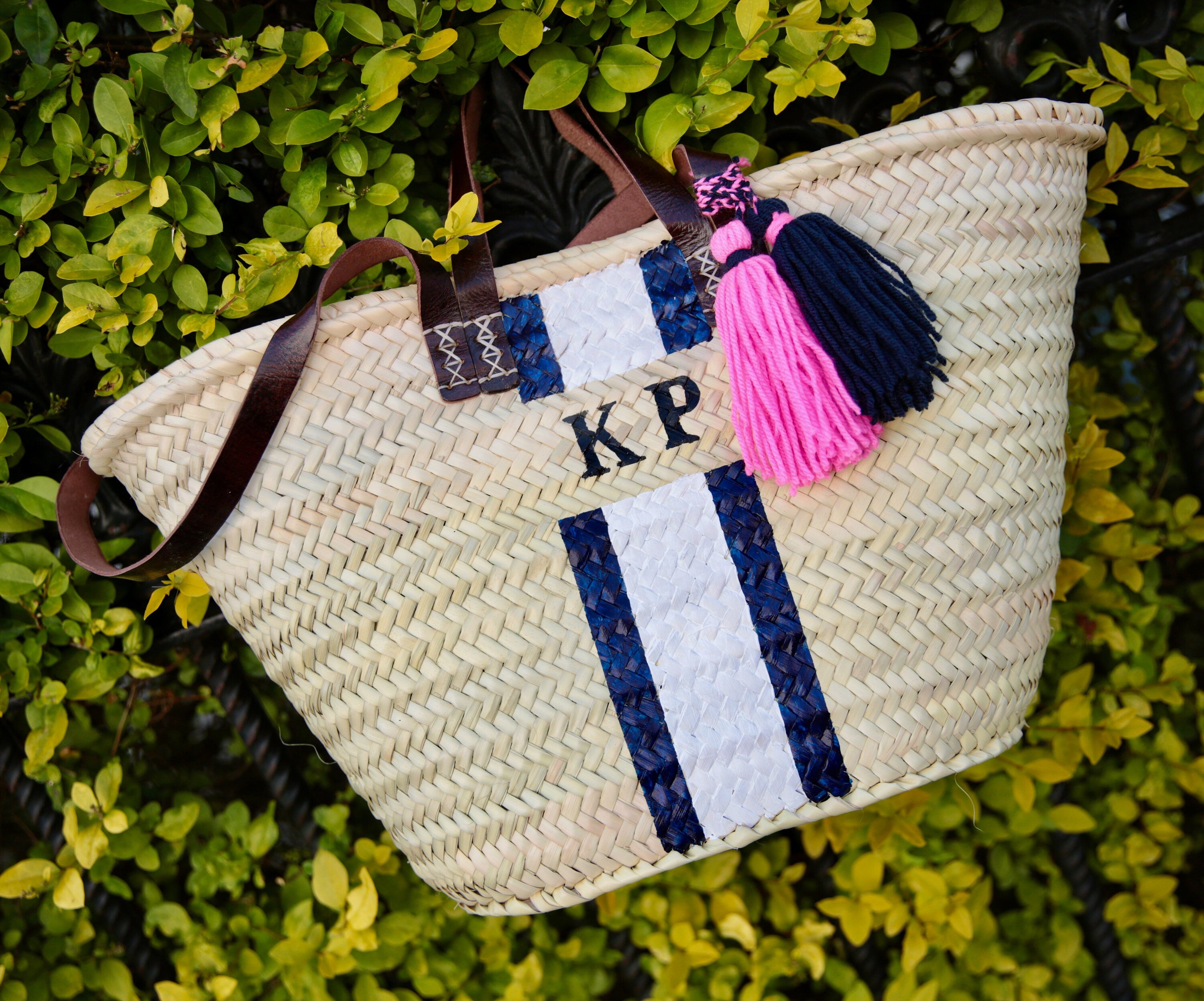 Moroccan straw baskets, straw tote, shopping basket, beach bag, French market baskets.