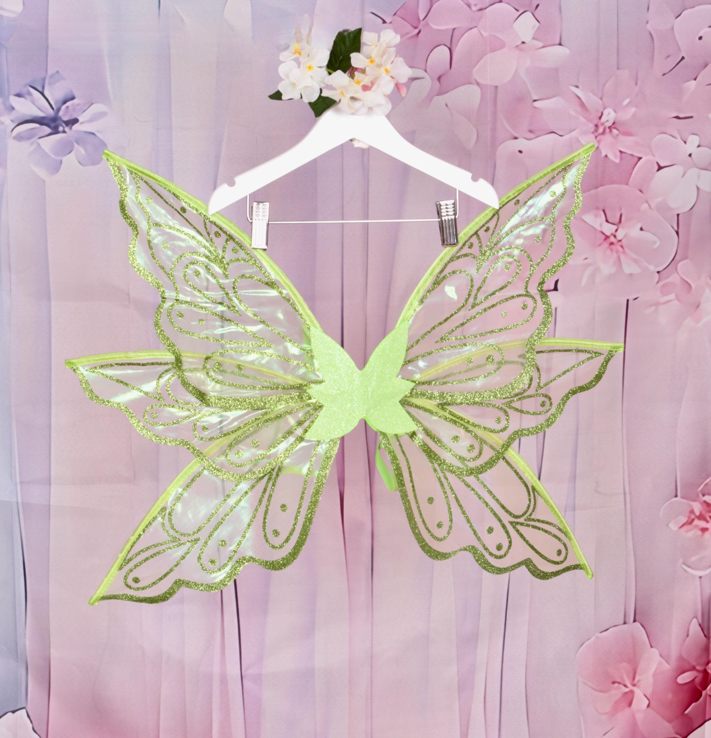 Green Fairy Wings for adults and children. Magical fairy dress up, fairy party, woodland gathering, fairy garden. By Wild Daisy