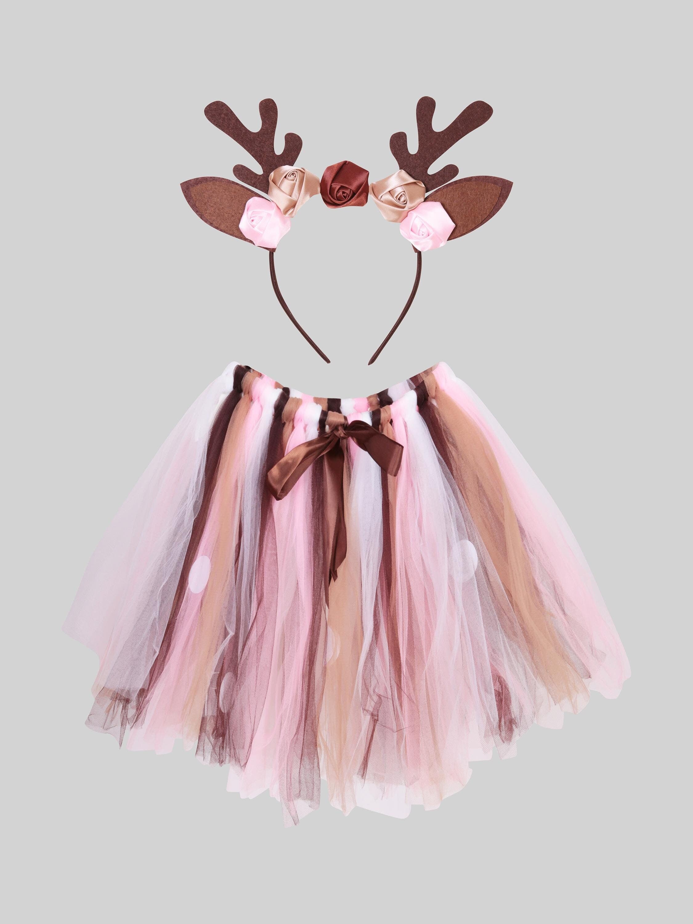 Deer Antlers & Tutu costume Set -  childrens birthday gifts, woodland party theme, world book day, deer costume