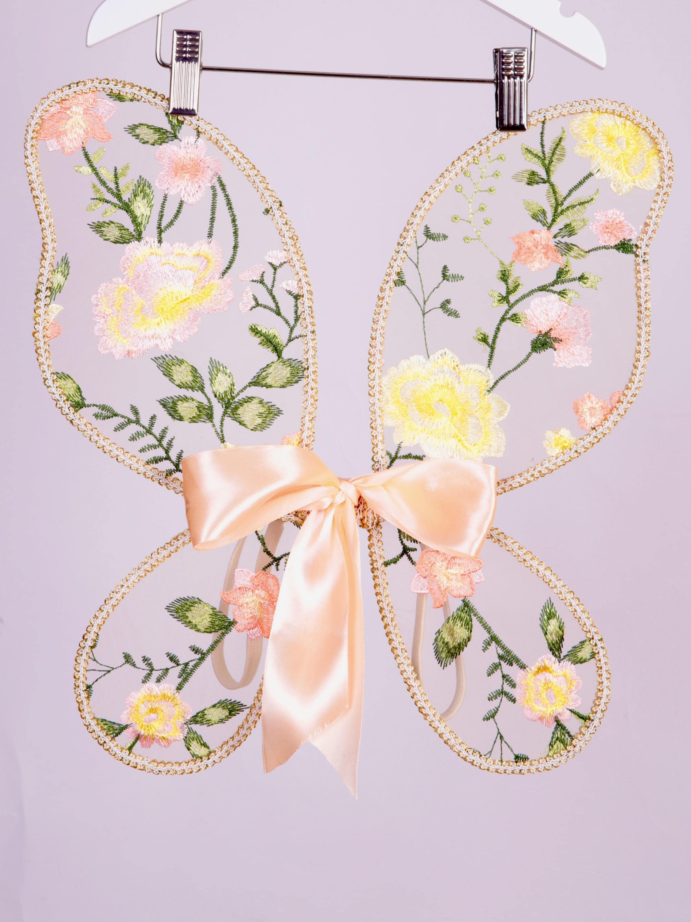 Yellow Fairy Wings Handcrafted Embroidered  Yellow Butterfly Wings, babies photoshoot prop, flower girls, cake smash
