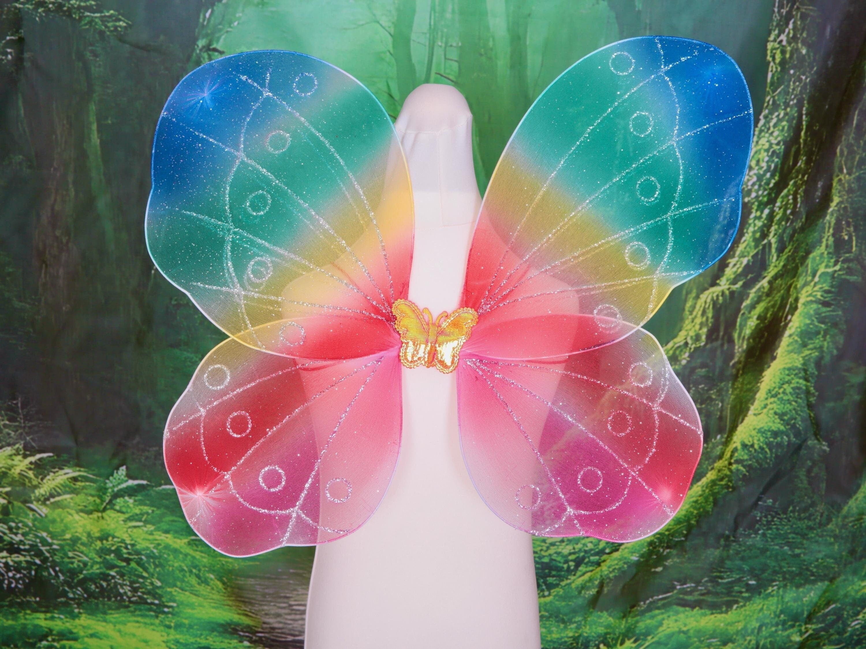 Fairy wings. Rainbow butterfly wings for Adults and Children. Mardi gras outfit,  Fairy Garden Cosplay wings. Unicorn costume