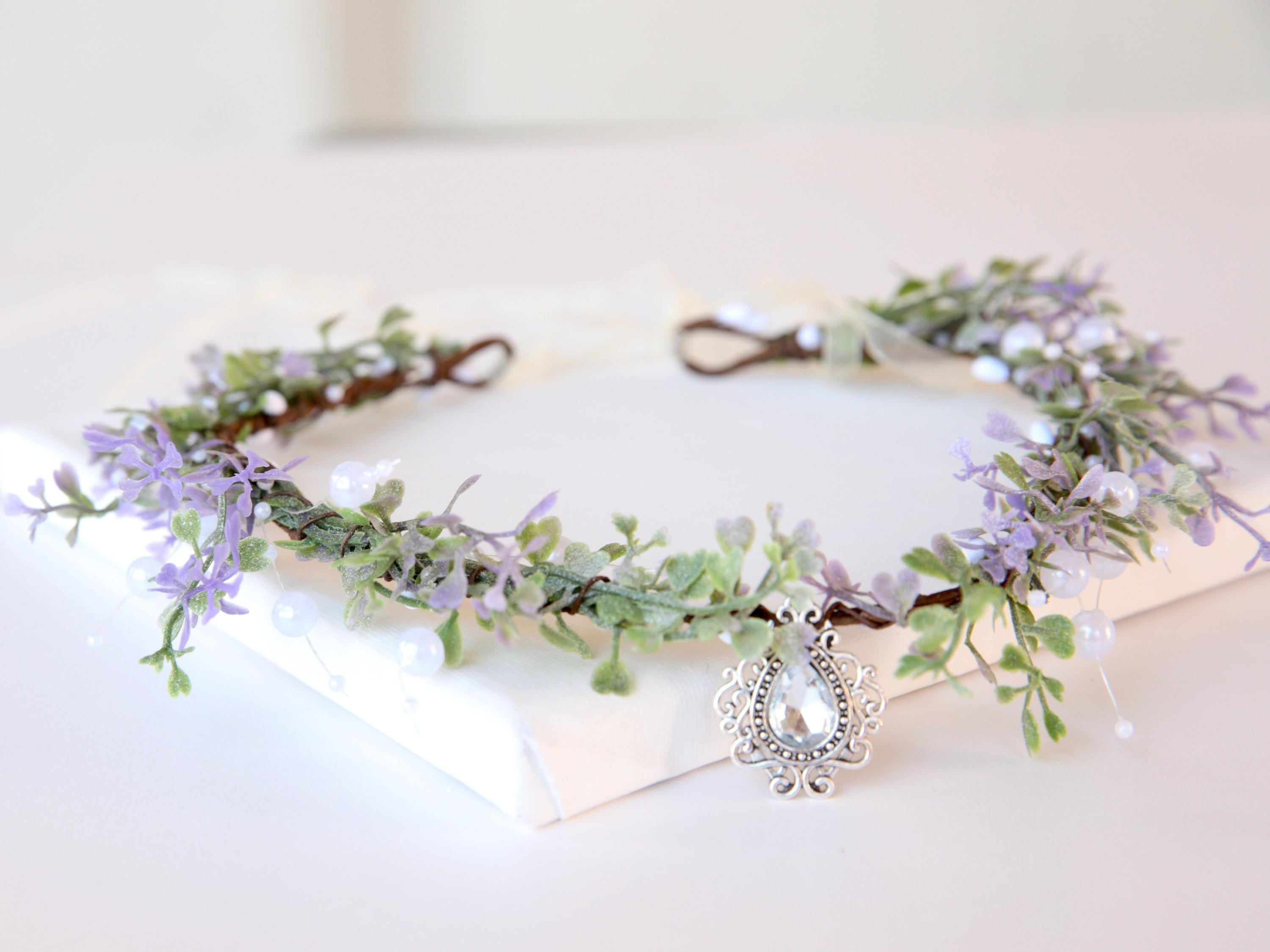Lavender tiara – Magical Faerie  Crown for Brides, Imaginative Play, Woodland Gatherings,  Cosplay Headband, Renaissance Fairs