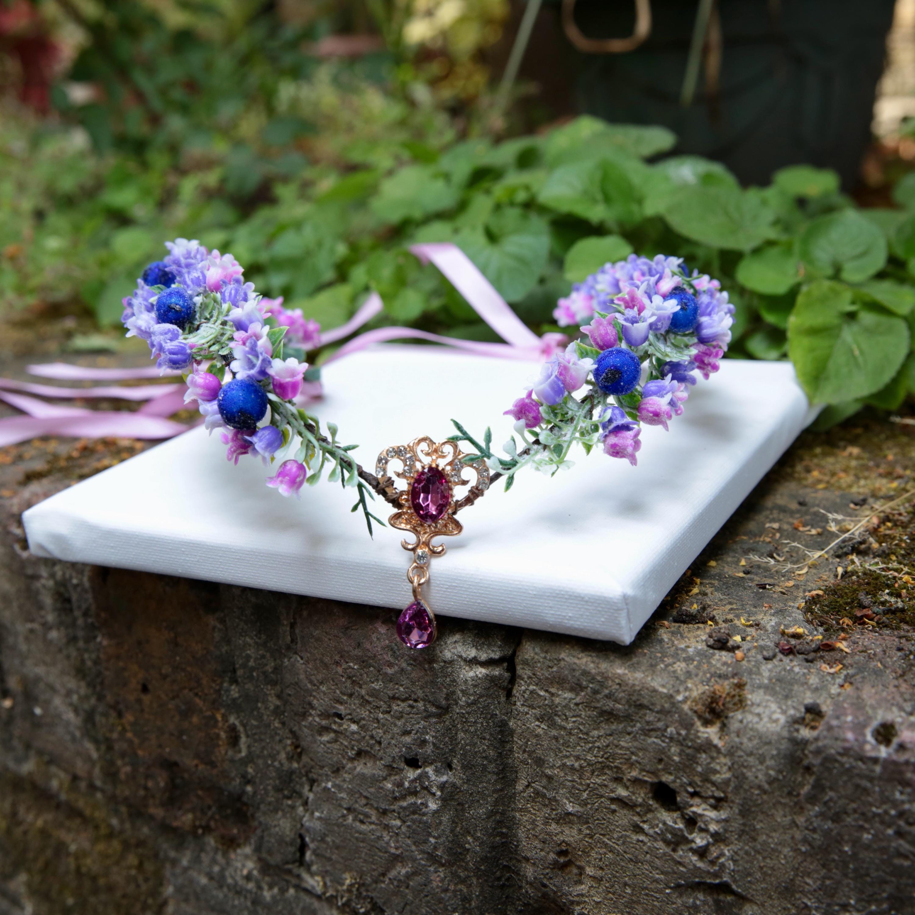 Bluebell tiara – Magical Faerie  Crown for Brides, Imaginative Play, Woodland Gatherings,  Cosplay Headband, Renaissance Fairs