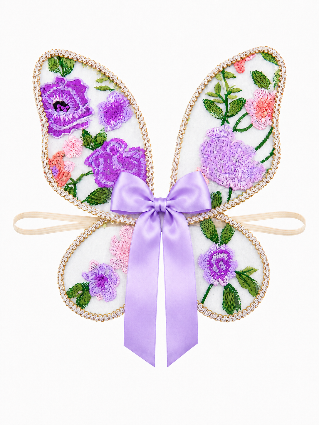 Handmade Lilac and Purple Embroidered Baby Fairy Wings – 6–18 Months
