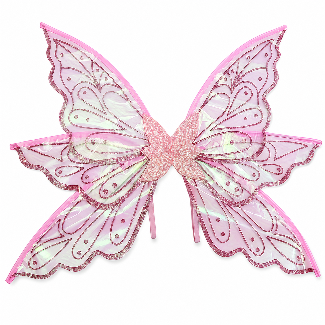 Pink Iridescent Organza Fairy Wings – Glitter Butterfly Costume Wings for all Ages
