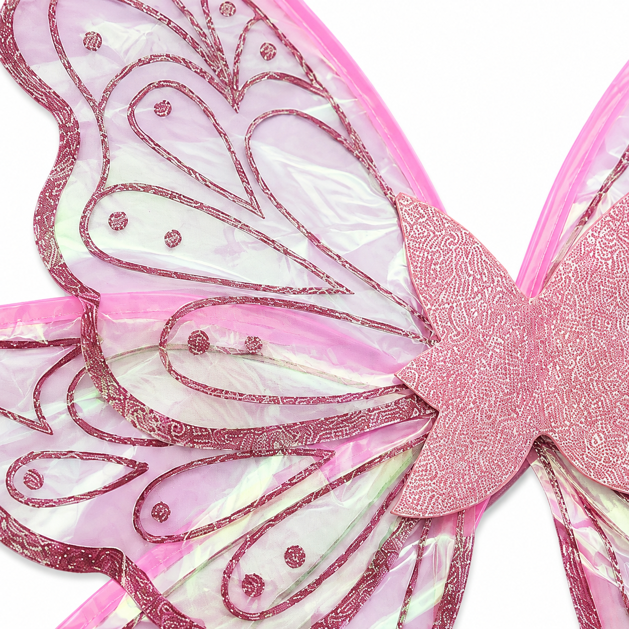 Pink Iridescent Organza Fairy Wings – Glitter Butterfly Costume Wings for all Ages